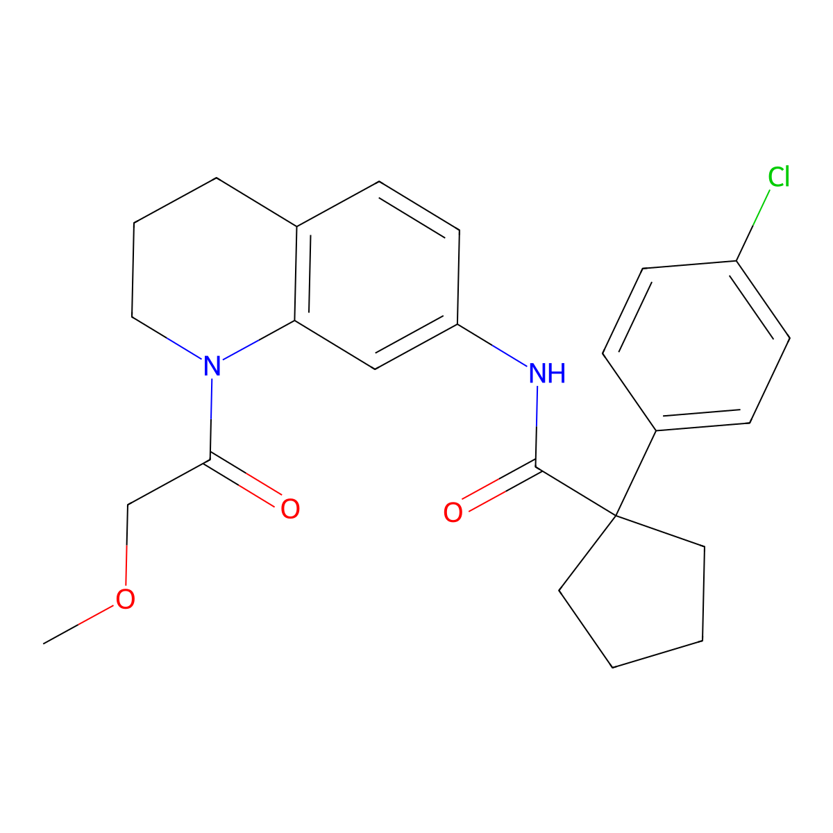 1-(4-chlorophenyl)-N-(1-(2-methoxyacetyl)-1,2,3,4-tetrahydroquinolin-7-yl)cyclopentanecarboxamide molecular structure, CAS 1207022-81-8