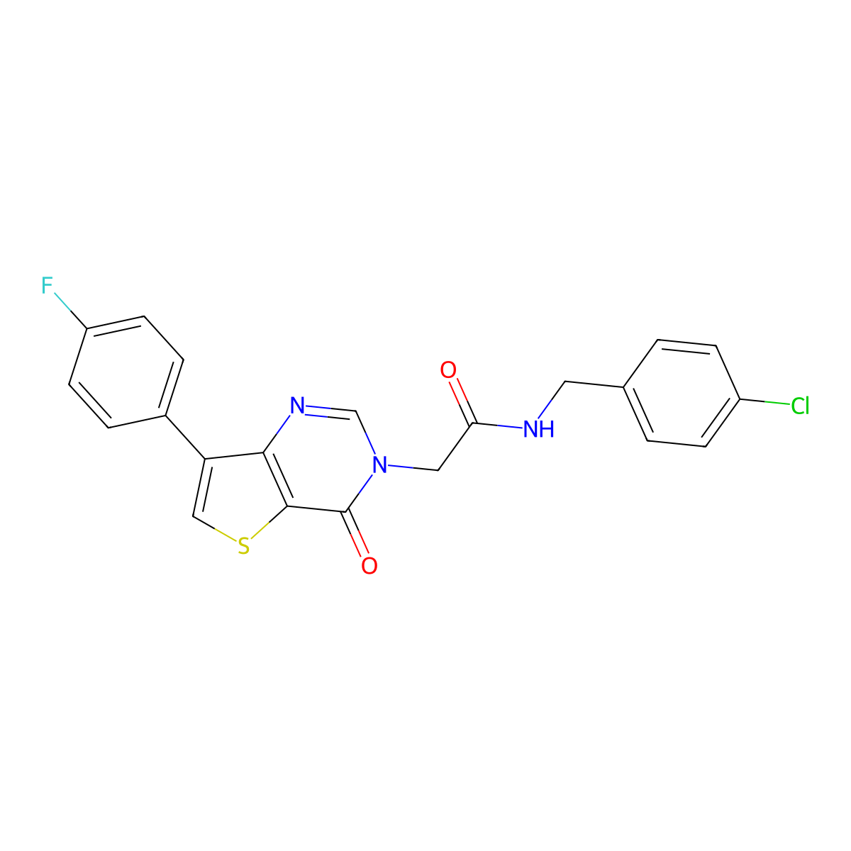 N-(4-chlorobenzyl)-2-[7-(4-fluorophenyl)-4-oxothieno[3,2-d]pyrimidin-3(4H)-yl]acetamide molecular structure, CAS 1207022-94-3