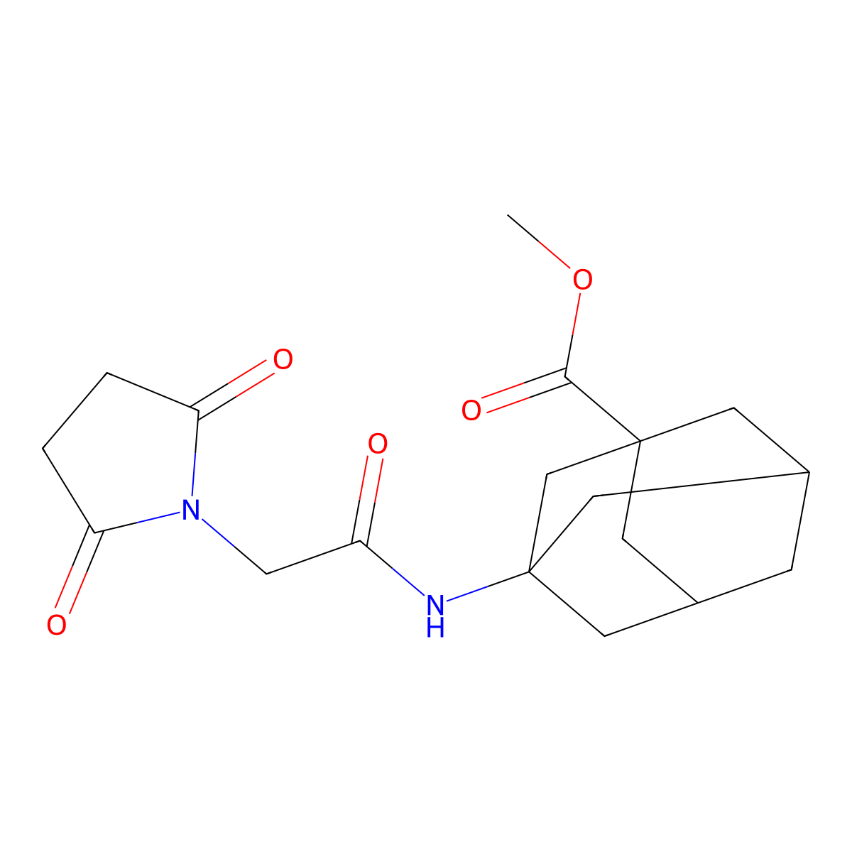 Methyl 3-[2-(2,5-dioxopyrrolidin-1-yl)acetamido]adamantane-1-carboxylate molecular structure, CAS 1207023-16-2