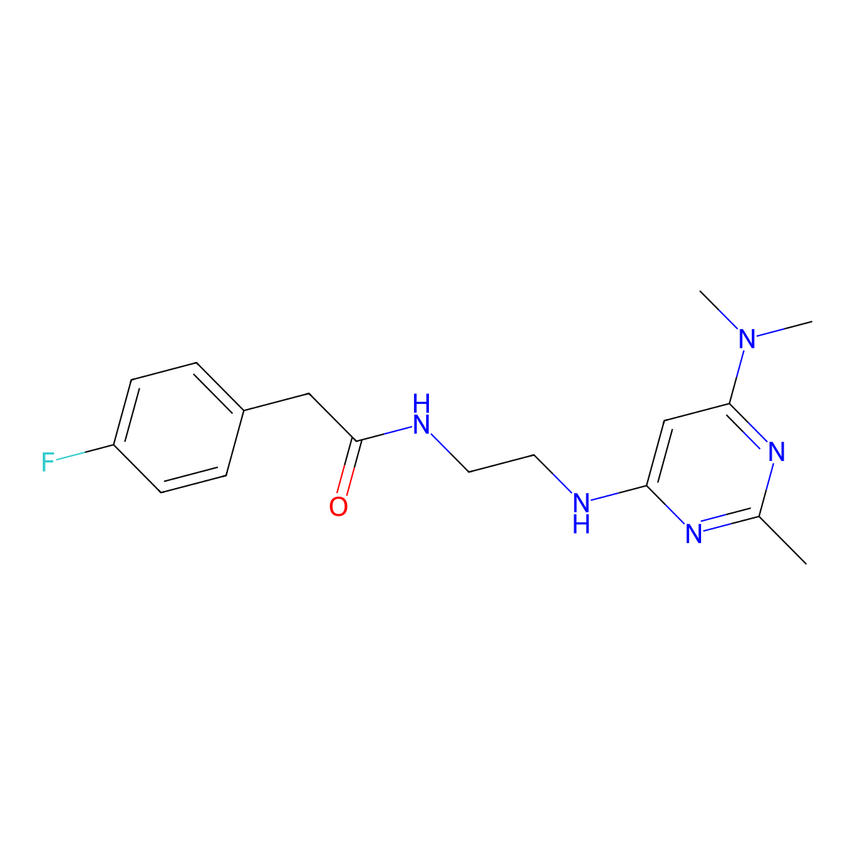 N-(2-{[6-(dimethylamino)-2-methylpyrimidin-4-yl]amino}ethyl)-2-(4-fluorophenyl)acetamide molecular structure, CAS 1207023-27-5