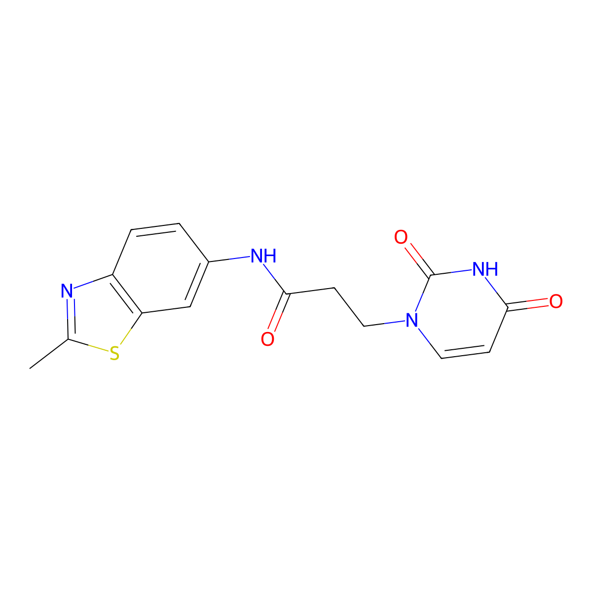3-(2,4-dioxo-3,4-dihydropyrimidin-1(2H)-yl)-N-(2-methylbenzo[d]thiazol-6-yl)propanamide molecular structure, CAS 1207023-29-7