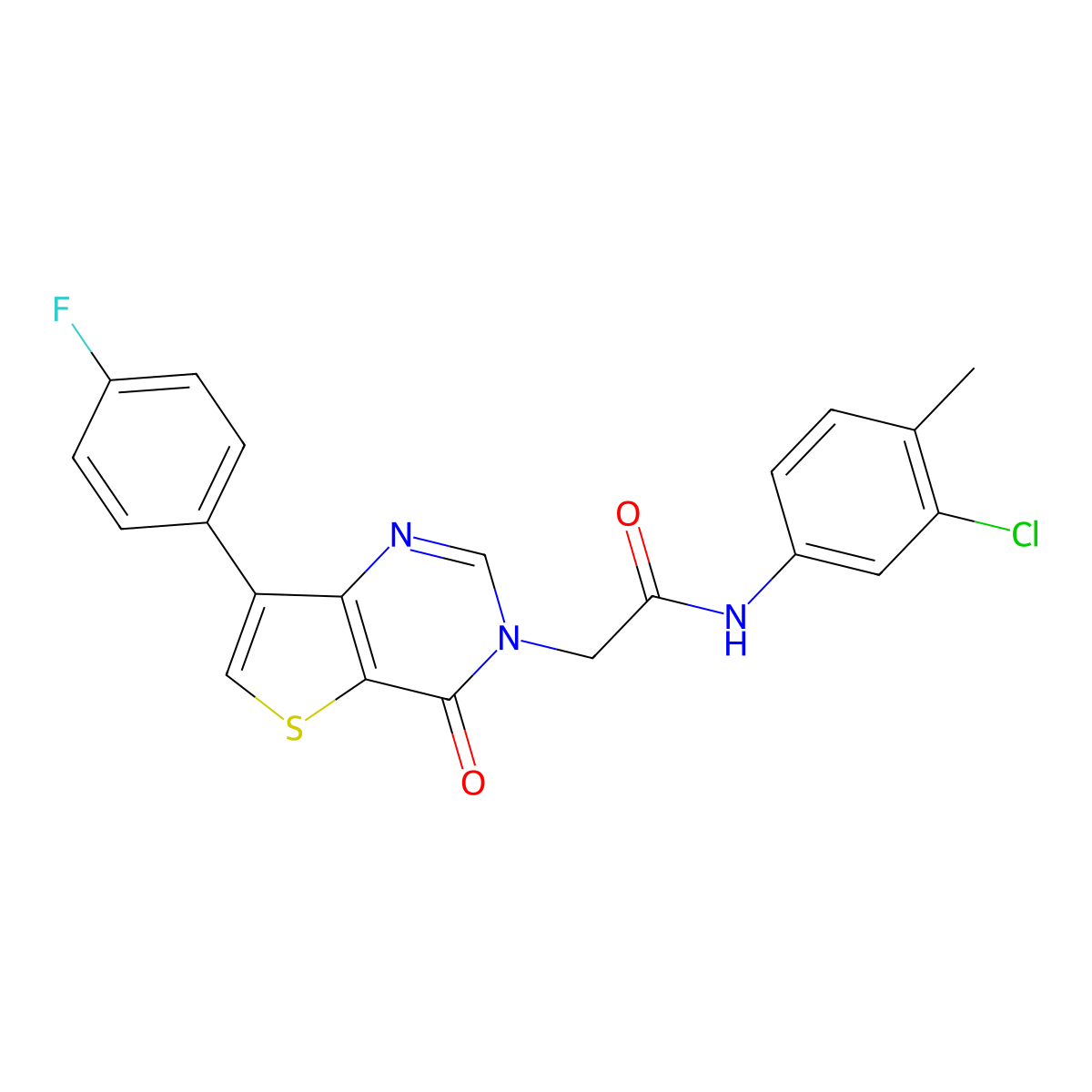 N-(3-chloro-4-methylphenyl)-2-[7-(4-fluorophenyl)-4-oxothieno[3,2-d]pyrimidin-3(4H)-yl]acetamide molecular structure, CAS 1207023-35-5