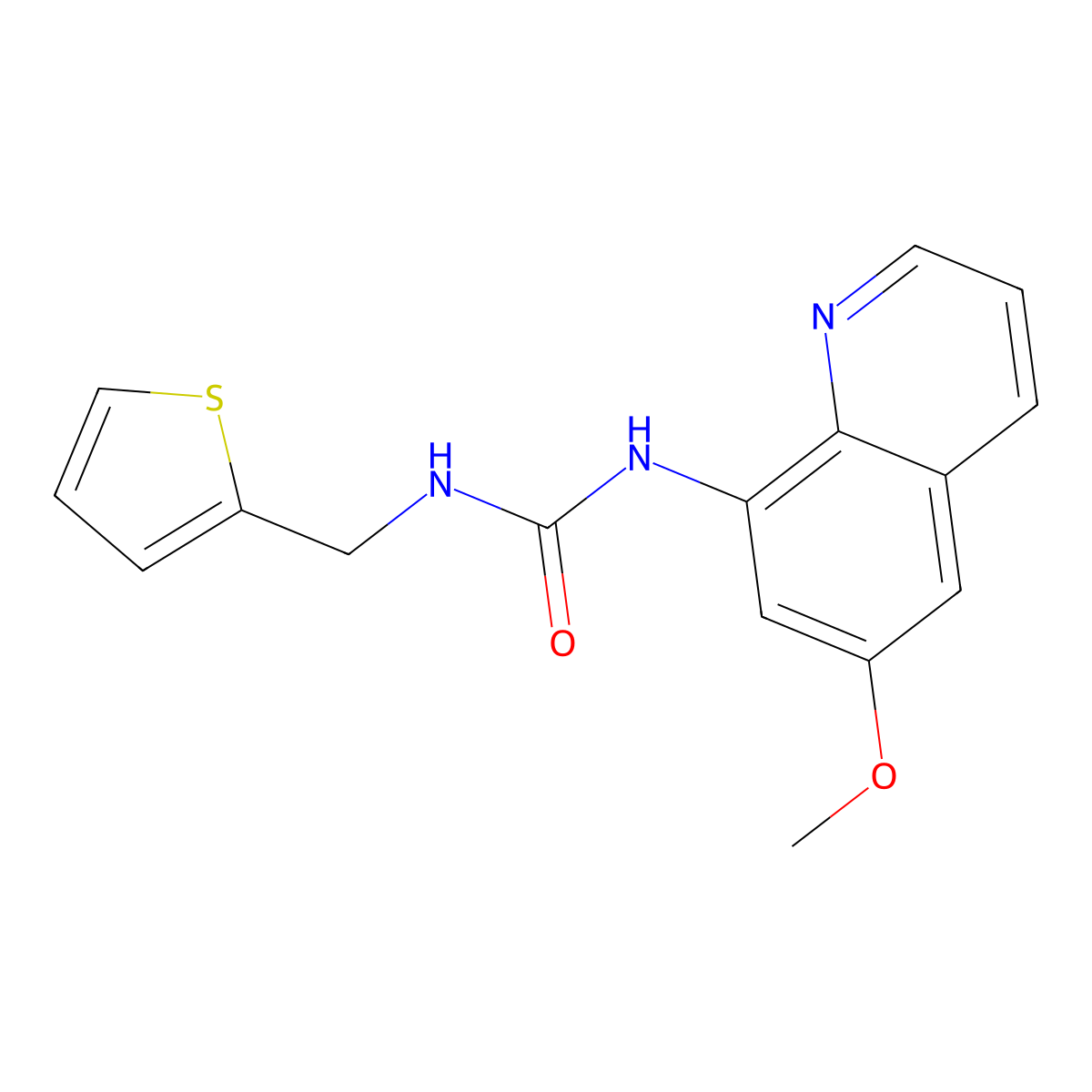 1-(6-Methoxyquinolin-8-yl)-3-(thiophen-2-ylmethyl)urea molecular structure, CAS 1207023-48-0