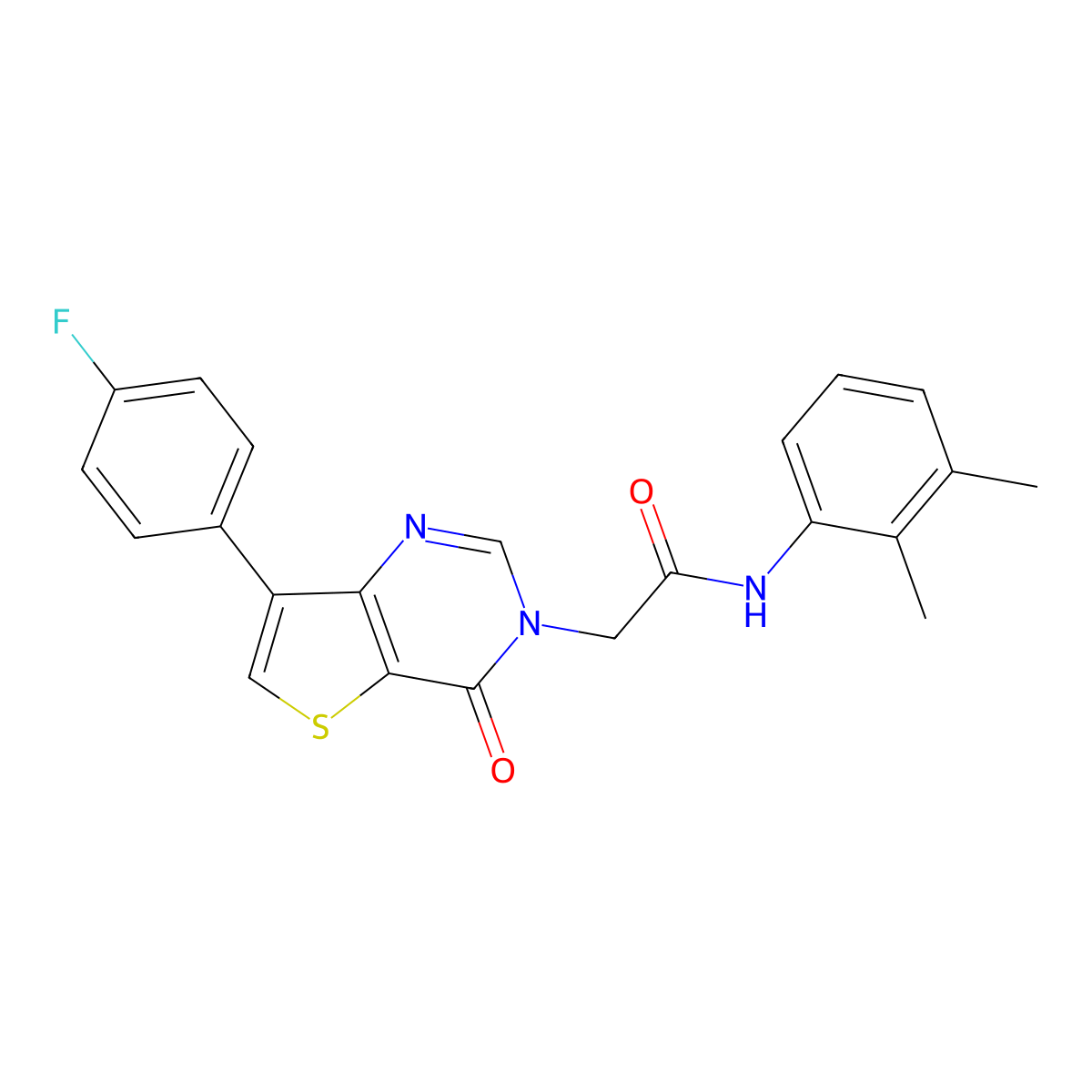 N-(2,3-dimethylphenyl)-2-[7-(4-fluorophenyl)-4-oxothieno[3,2-d]pyrimidin-3(4H)-yl]acetamide molecular structure, CAS 1207023-51-5