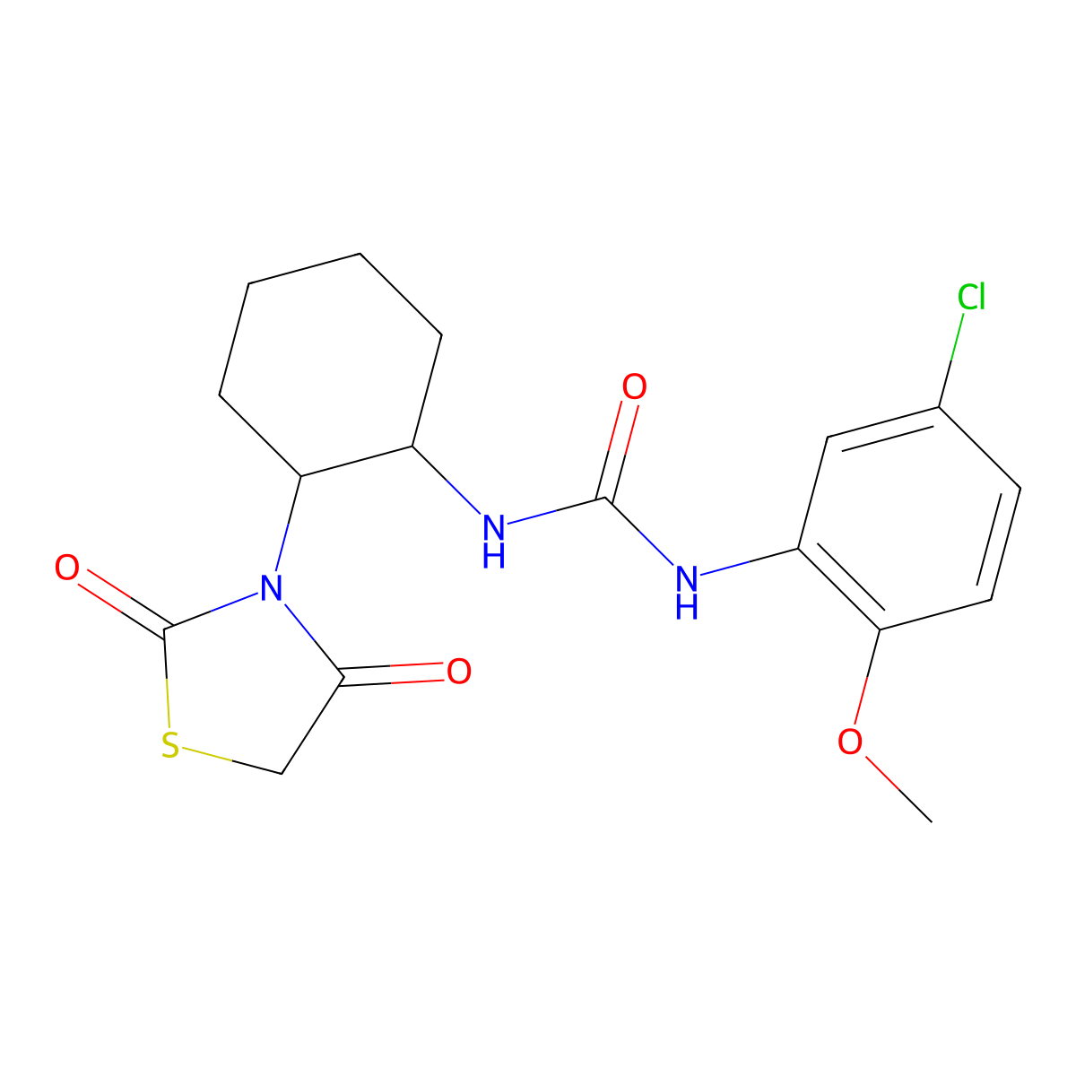 1-(5-Chloro-2-methoxyphenyl)-3-(2-(2,4-dioxothiazolidin-3-yl)cyclohexyl)urea molecular structure, CAS 1207023-55-9