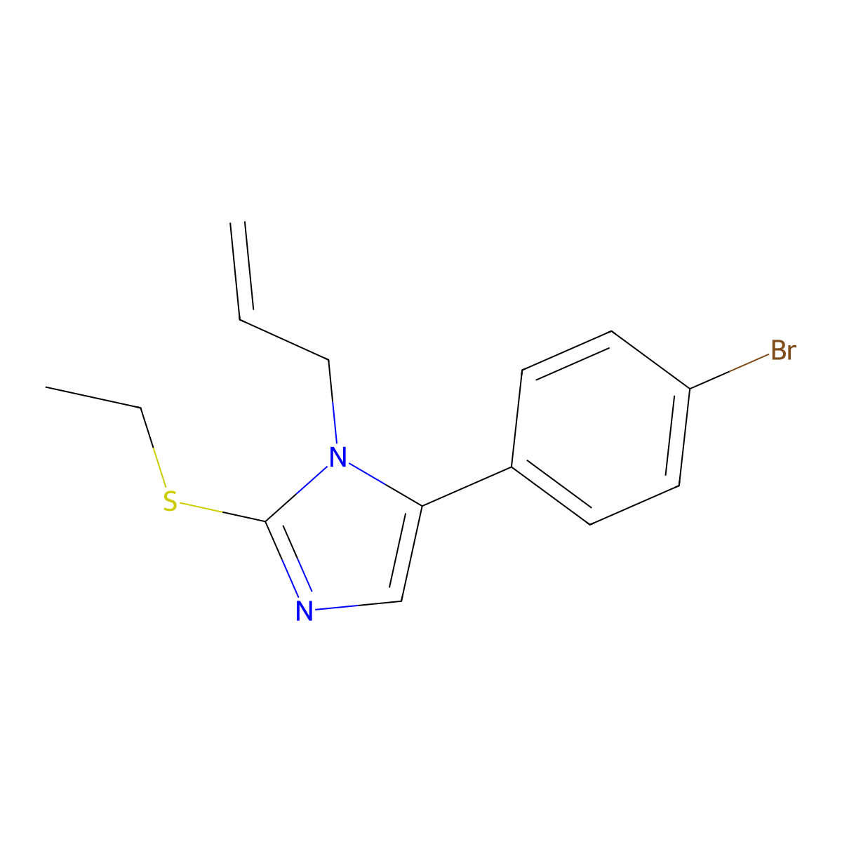 1-allyl-5-(4-bromophenyl)-2-(ethylthio)-1H-imidazole molecular structure, CAS 1207023-70-8