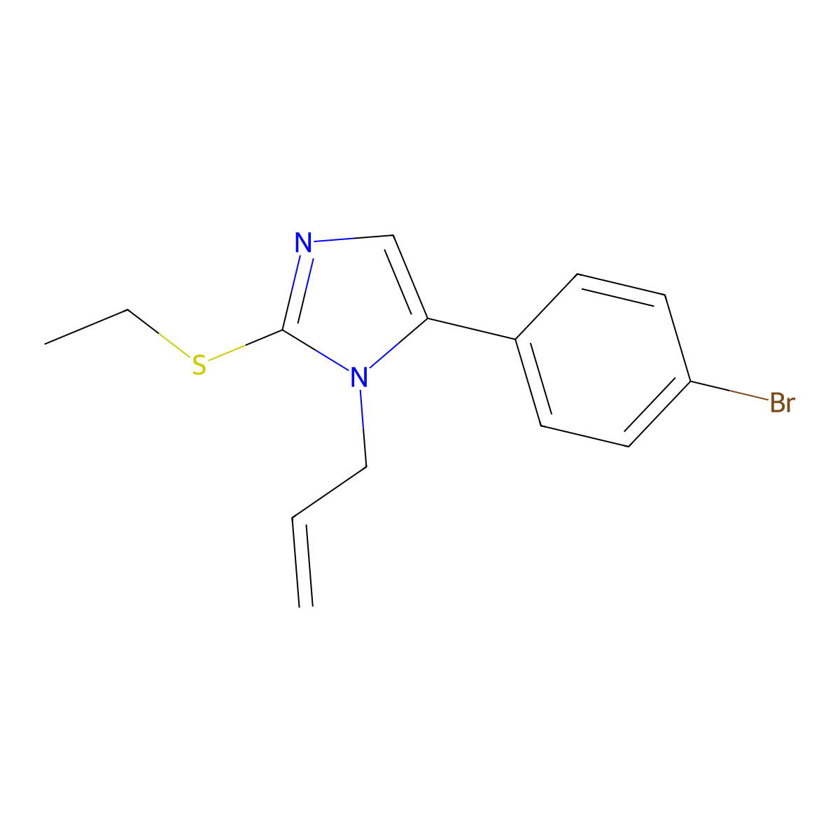1-allyl-5-(4-bromophenyl)-2-(ethylthio)-1H-imidazole molecular structure, CAS 1207023-70-8