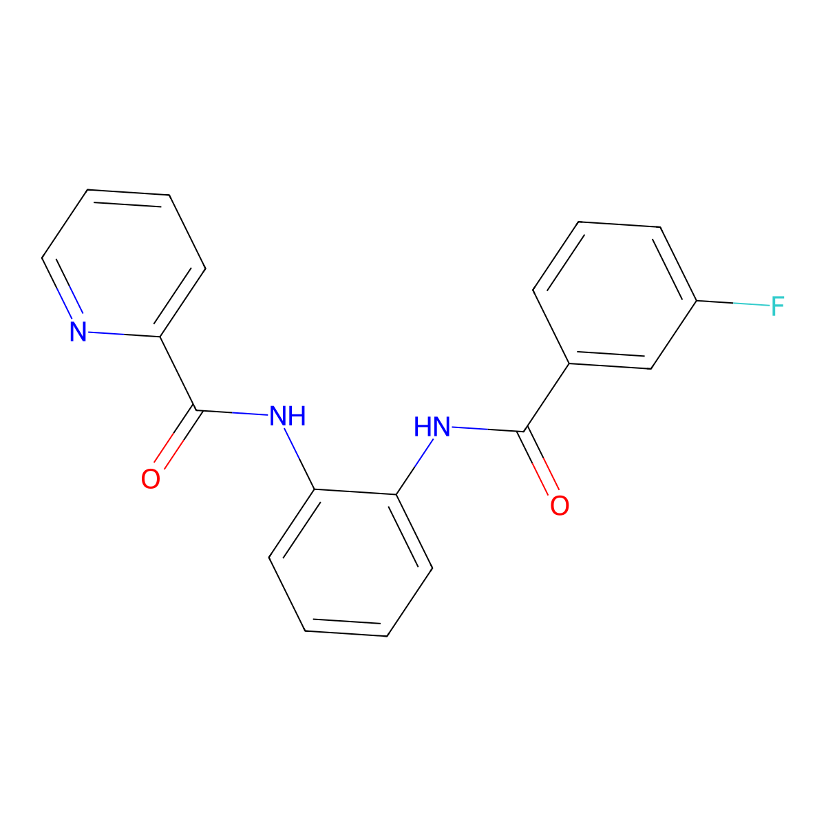 N-(2-(3-fluorobenzamido)phenyl)picolinamide molecular structure, CAS 1207023-71-9