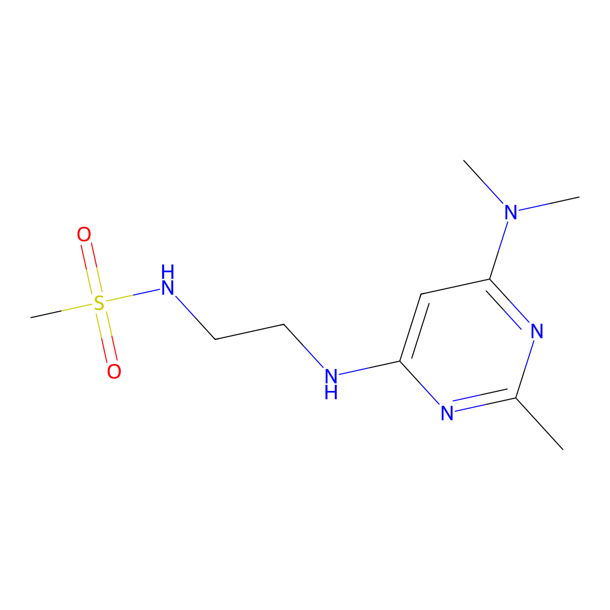 N-(2-{[6-(dimethylamino)-2-methylpyrimidin-4-yl]amino}ethyl)methanesulfonamide molecular structure, CAS 1207023-79-7