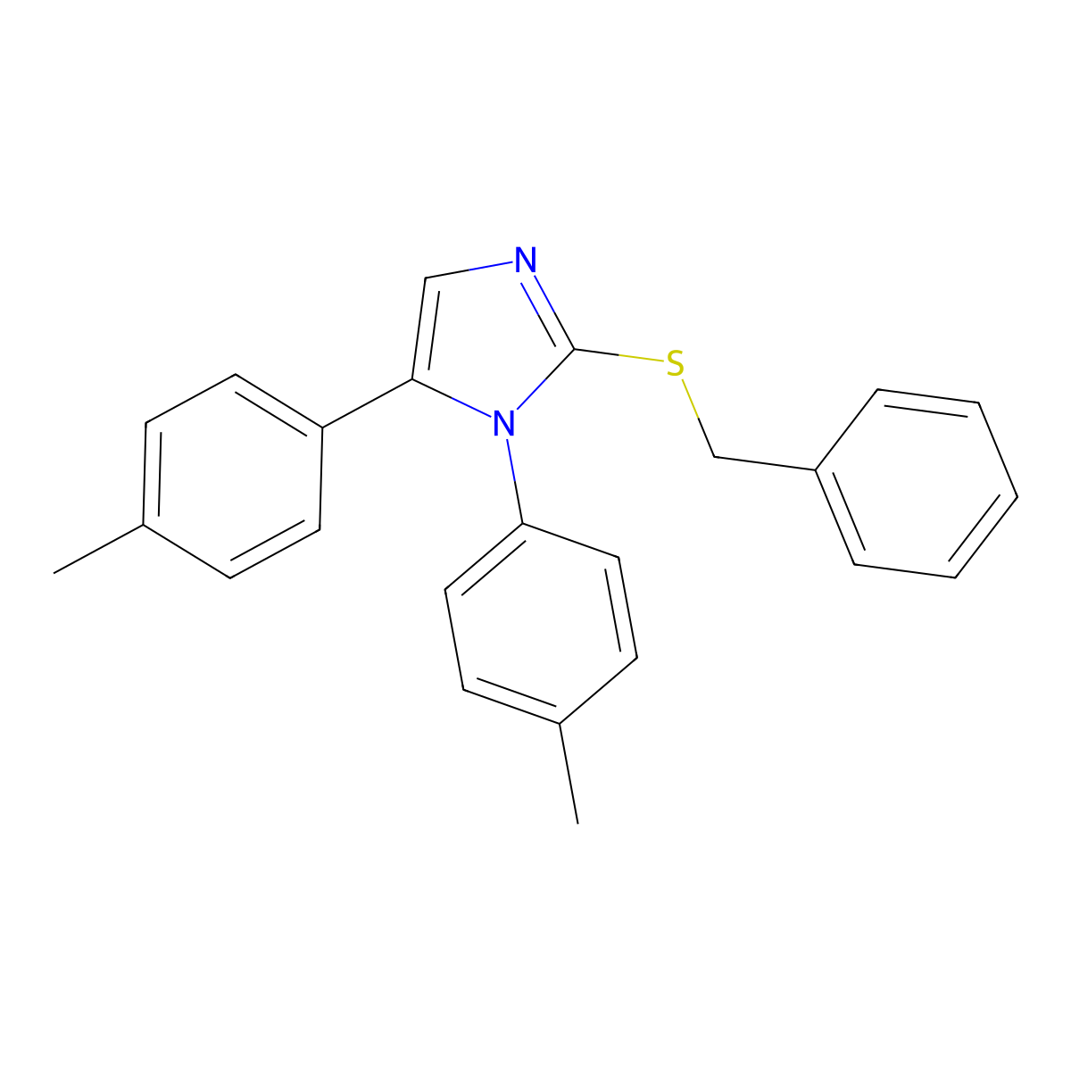 2-(benzylthio)-1,5-di-p-tolyl-1H-imidazole molecular structure, CAS 1207023-80-0