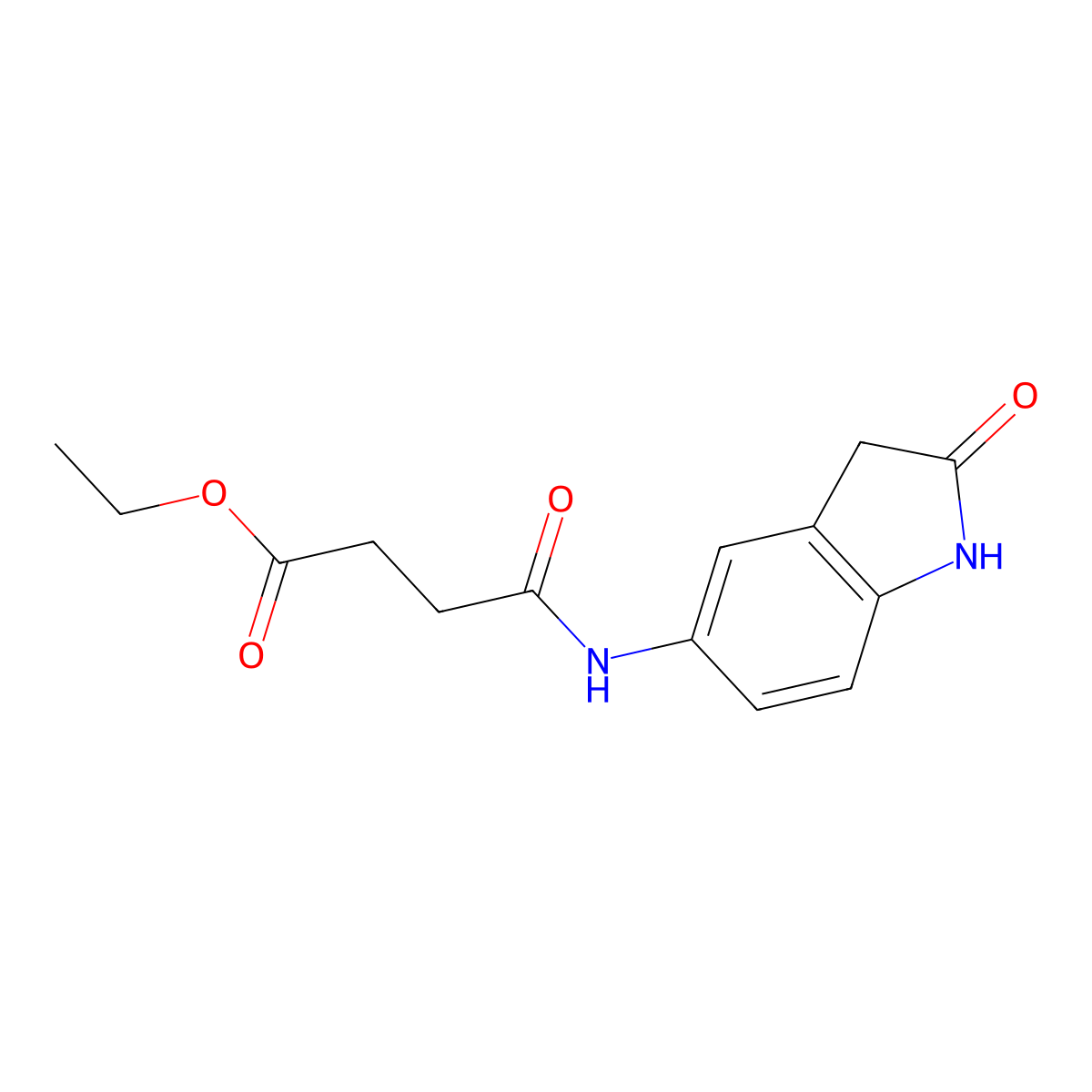 Ethyl 4-oxo-4-((2-oxoindolin-5-yl)amino)butanoate molecular structure, CAS 1207023-82-2