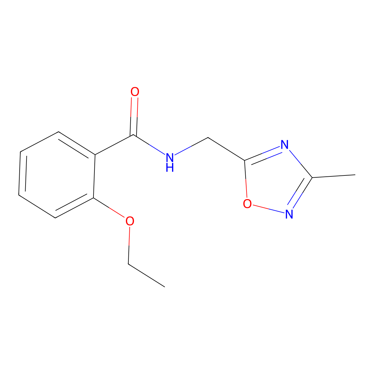 2-ethoxy-N-[(3-methyl-1,2,4-oxadiazol-5-yl)methyl]benzamide molecular structure, CAS 1207023-85-5