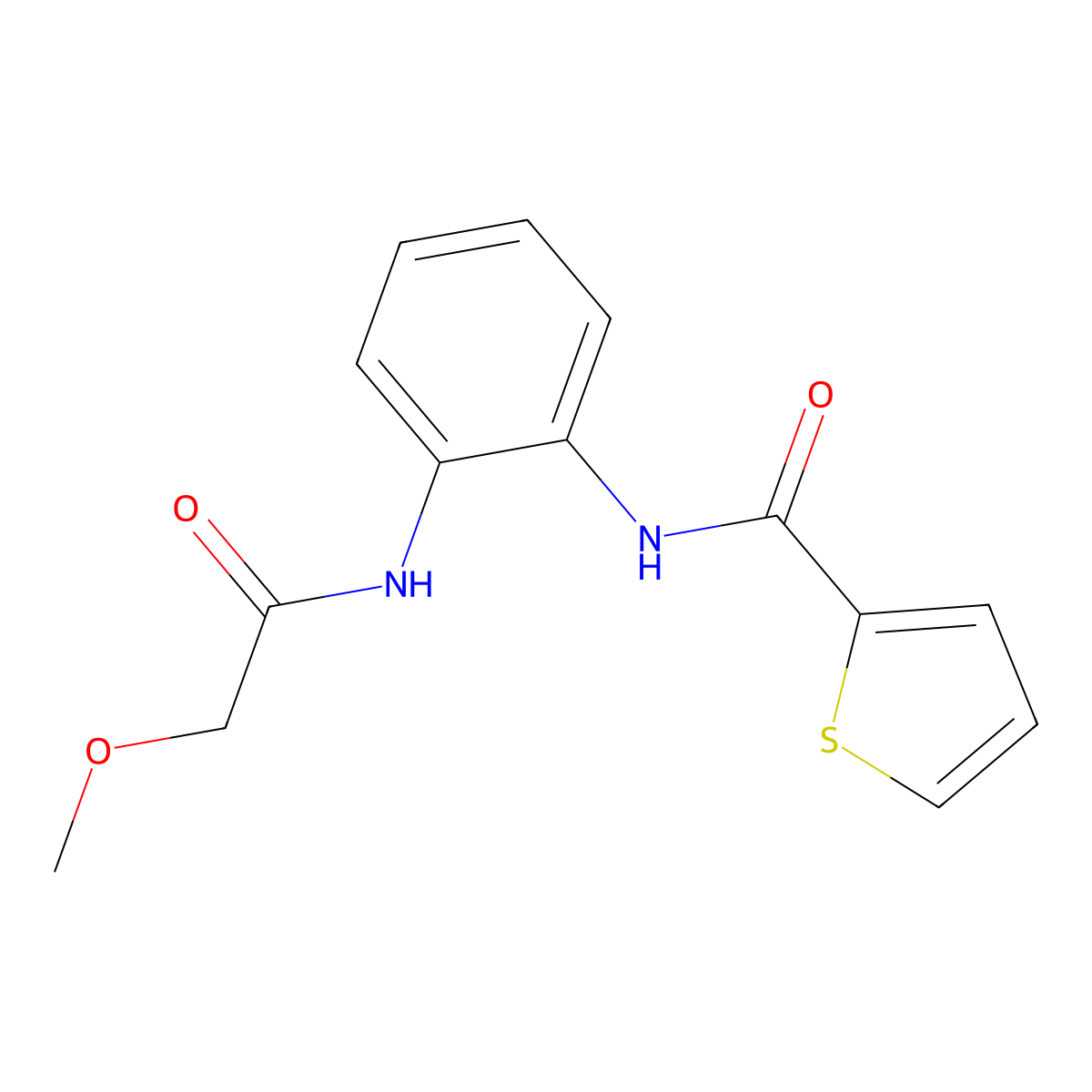 N-(2-(2-methoxyacetamido)phenyl)thiophene-2-carboxamide molecular structure, CAS 1207023-89-9