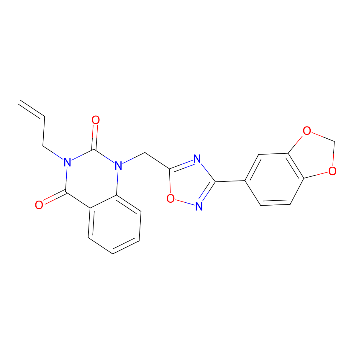 3-allyl-1-{[3-(1,3-benzodioxol-5-yl)-1,2,4-oxadiazol-5-yl]methyl}quinazoline-2,4(1H,3H)-dione molecular structure, CAS 1207023-93-5
