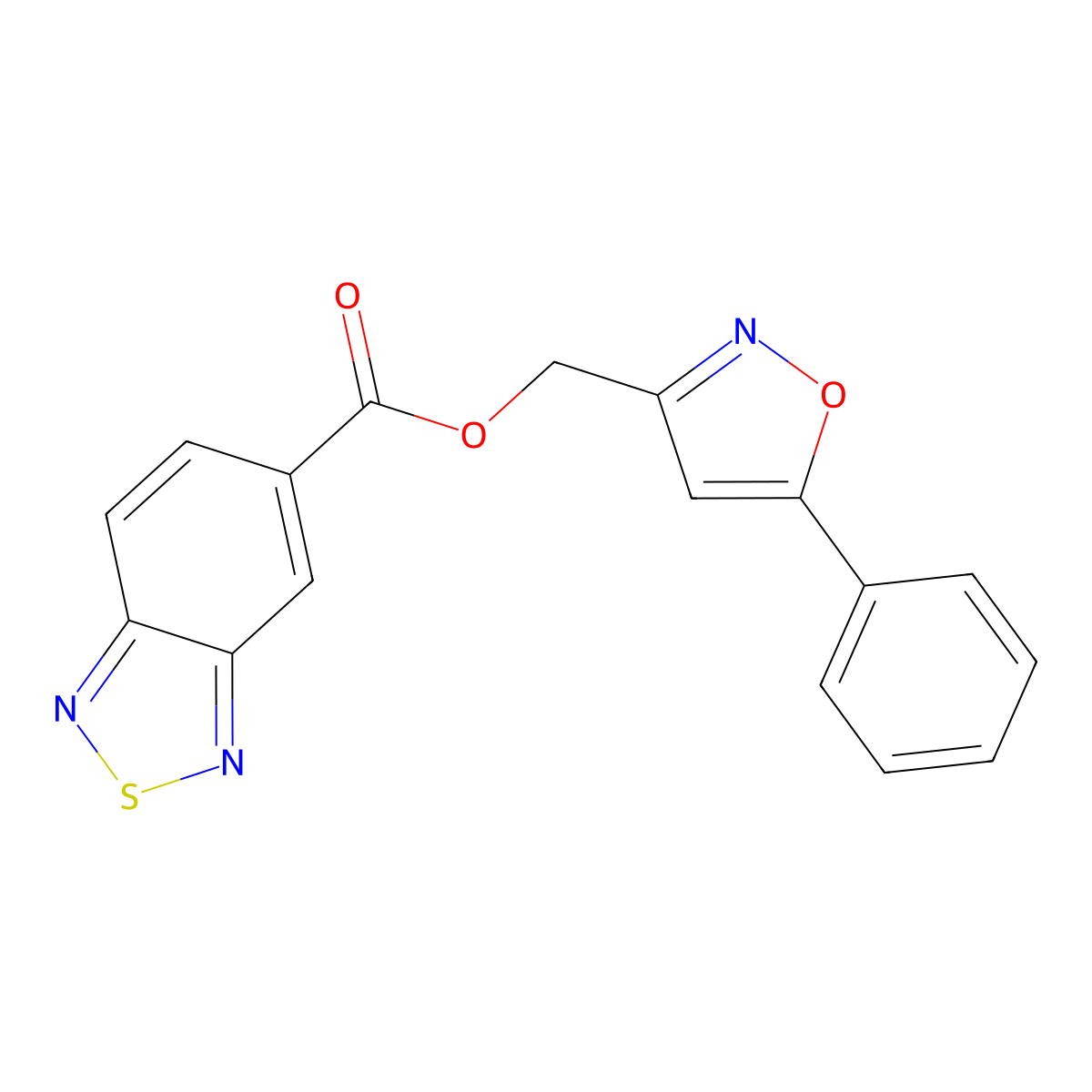 (5-Phenyl-1,2-oxazol-3-yl)methyl 2,1,3-benzothiadiazole-5-carboxylate molecular structure, CAS 1207023-97-9