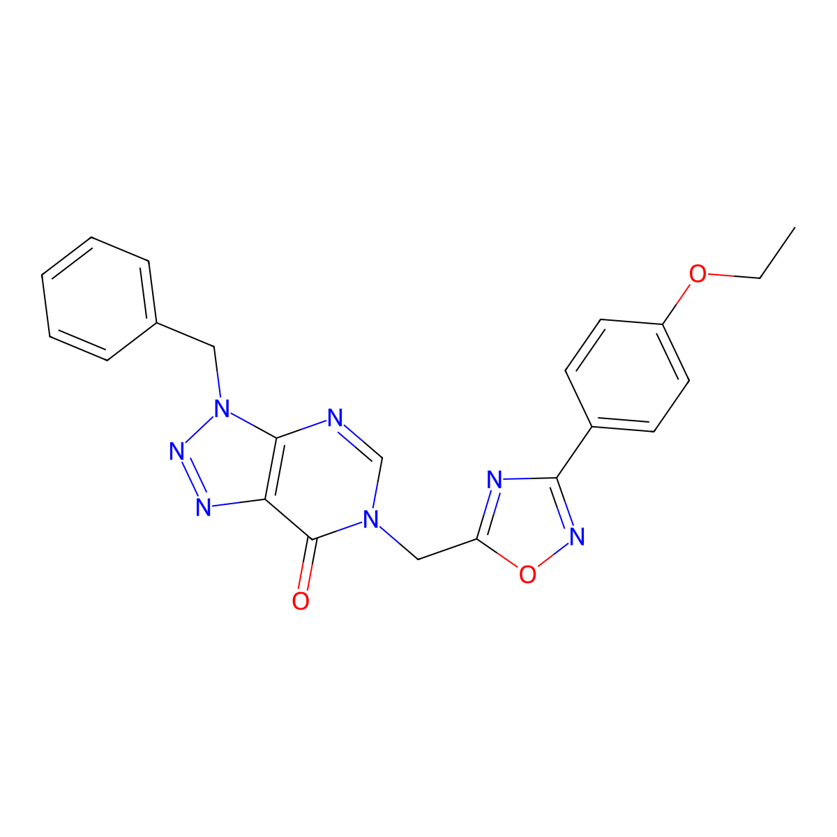 3-benzyl-6-((3-(4-ethoxyphenyl)-1,2,4-oxadiazol-5-yl)methyl)-3H-[1,2,3]triazolo[4,5-d]pyrimidin-7(6H)-one molecular structure, CAS 1207024-01-8