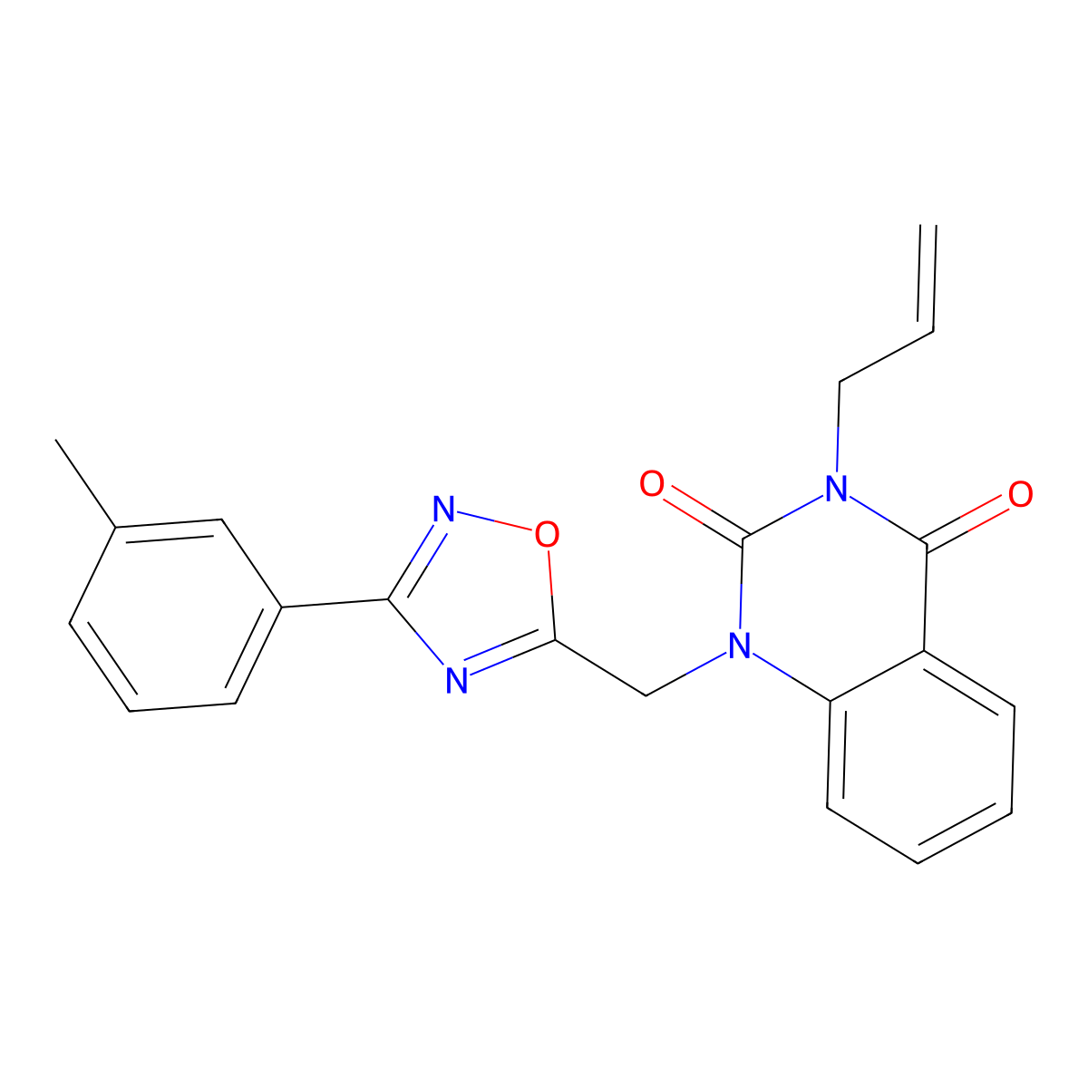 3-allyl-1-((3-(m-tolyl)-1,2,4-oxadiazol-5-yl)methyl)quinazoline-2,4(1H,3H)-dione molecular structure, CAS 1207024-06-3