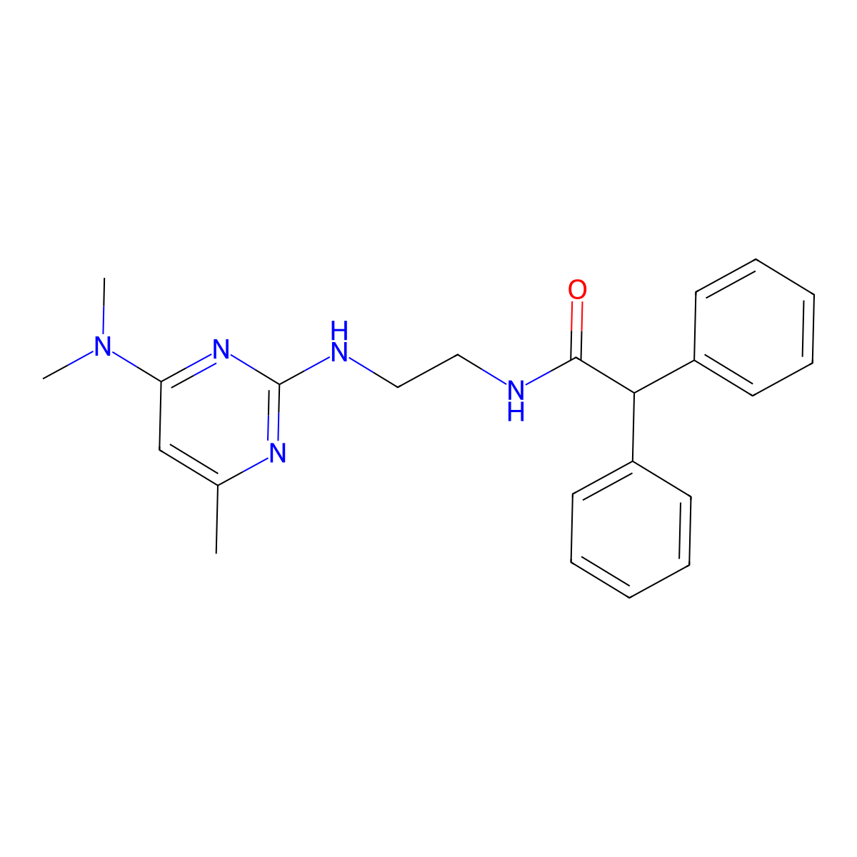 N-(2-{[4-(dimethylamino)-6-methylpyrimidin-2-yl]amino}ethyl)-2,2-diphenylacetamide molecular structure, CAS 1207024-15-4