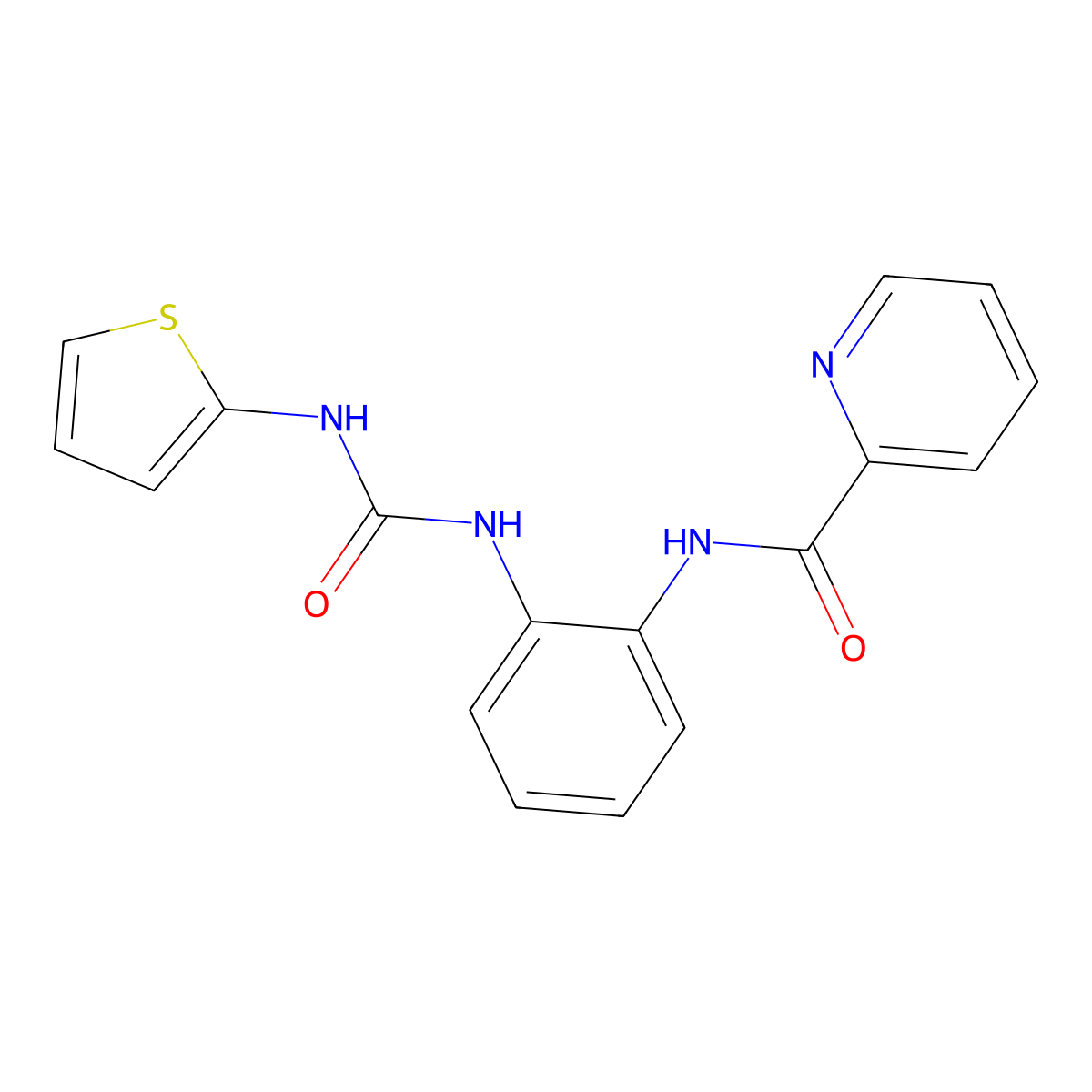 N-(2-(3-(thiophen-2-yl)ureido)phenyl)picolinamide molecular structure, CAS 1207024-18-7
