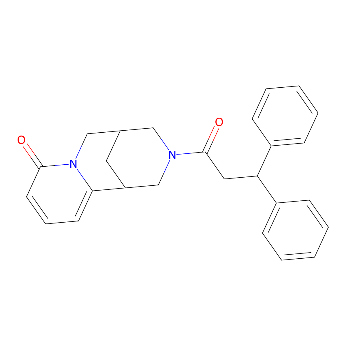 3-(3,3-diphenylpropanoyl)-3,4,5,6-tetrahydro-1H-1,5-methanopyrido[1,2-a][1,5]diazocin-8(2H)-one molecular structure, CAS 1207024-24-5