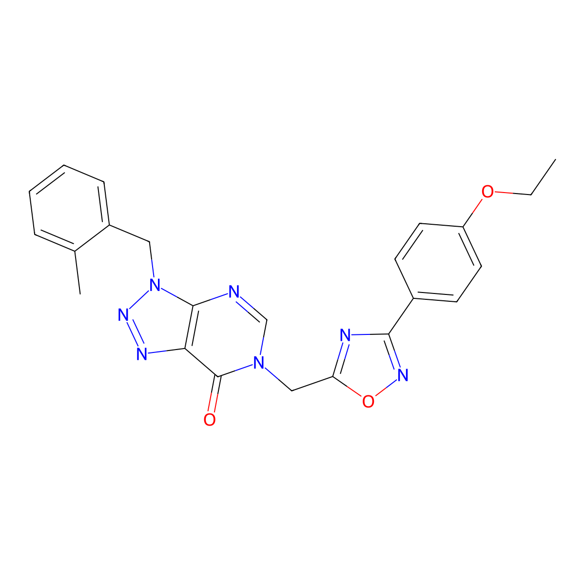 6-((3-(4-ethoxyphenyl)-1,2,4-oxadiazol-5-yl)methyl)-3-(2-methylbenzyl)-3H-[1,2,3]triazolo[4,5-d]pyrimidin-7(6H)-one molecular structure, CAS 1207024-25-6