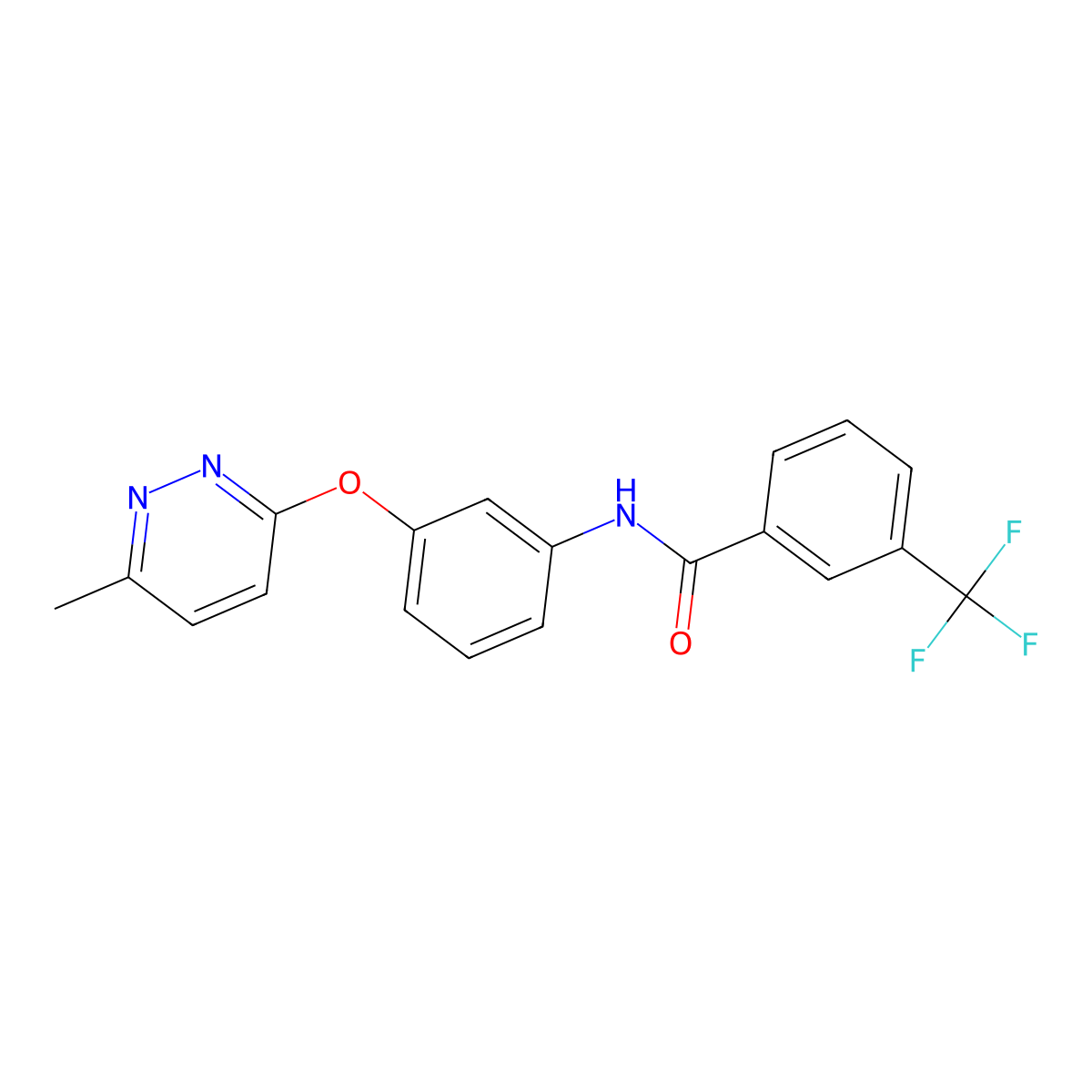 N-(3-((6-methylpyridazin-3-yl)oxy)phenyl)-3-(trifluoromethyl)benzamide molecular structure, CAS 1207024-37-0
