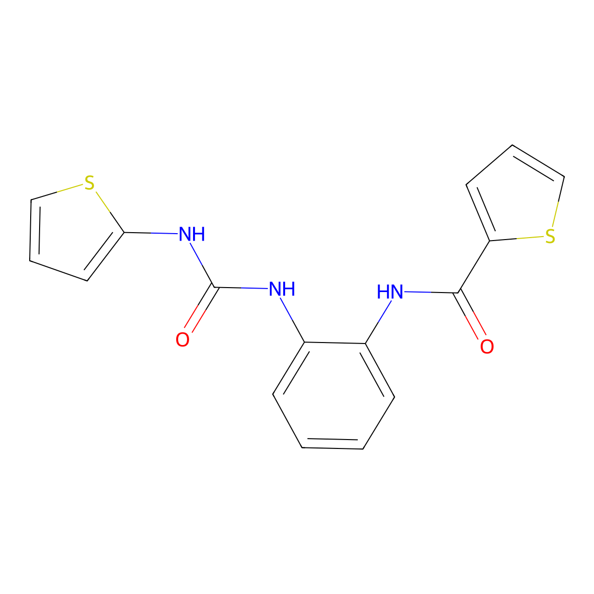 N-(2-(3-(thiophen-2-yl)ureido)phenyl)thiophene-2-carboxamide molecular structure, CAS 1207024-38-1