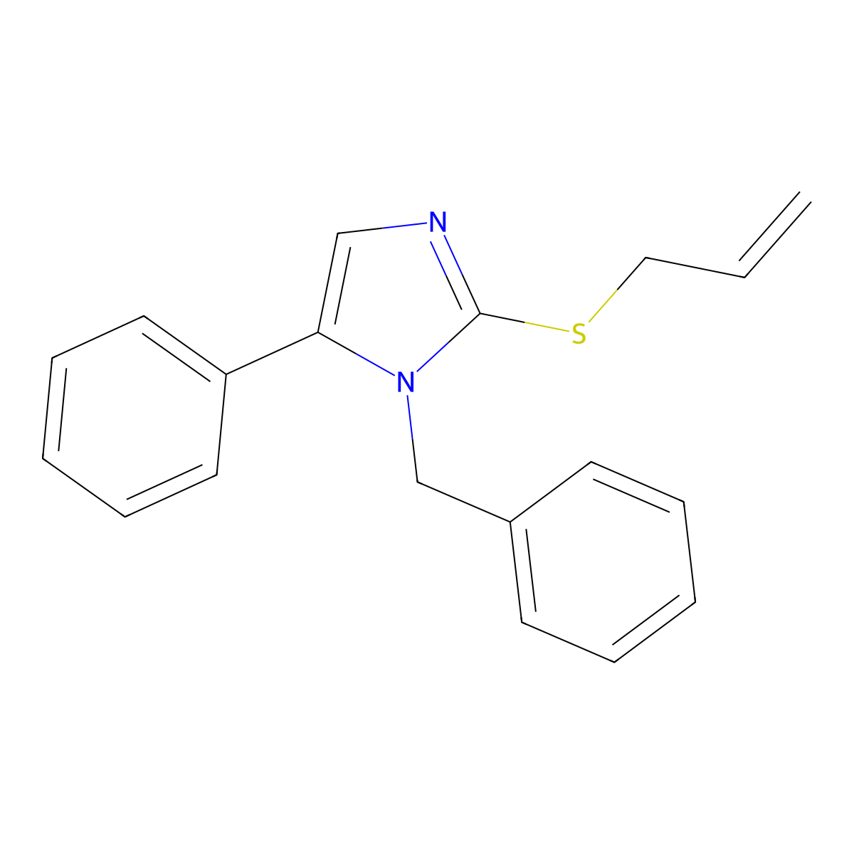 2-(allylthio)-1-benzyl-5-phenyl-1H-imidazole molecular structure, CAS 1207024-44-9