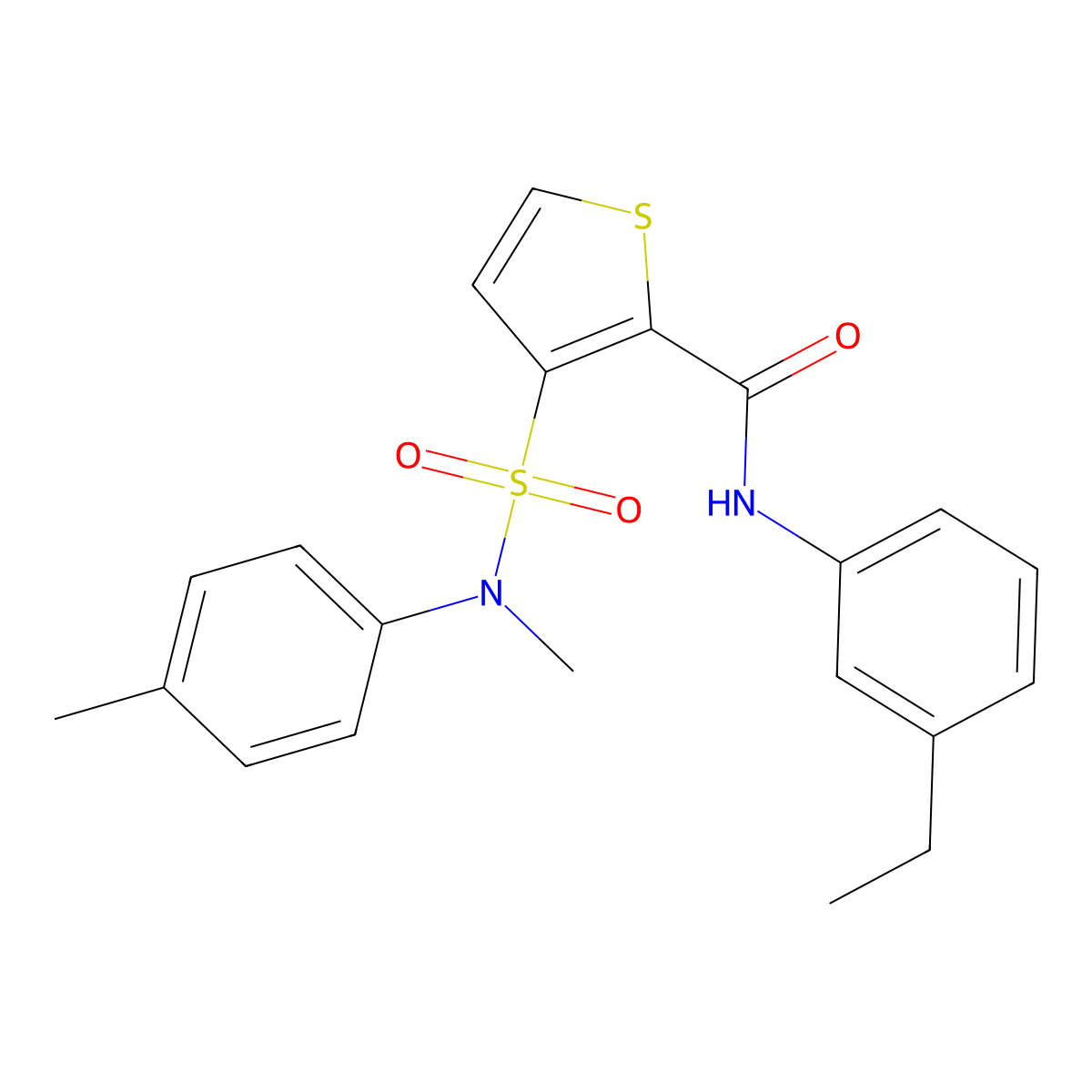 N-(3-ethylphenyl)-3-[methyl(4-methylphenyl)sulfamoyl]thiophene-2-carboxamide molecular structure, CAS 1207024-45-0