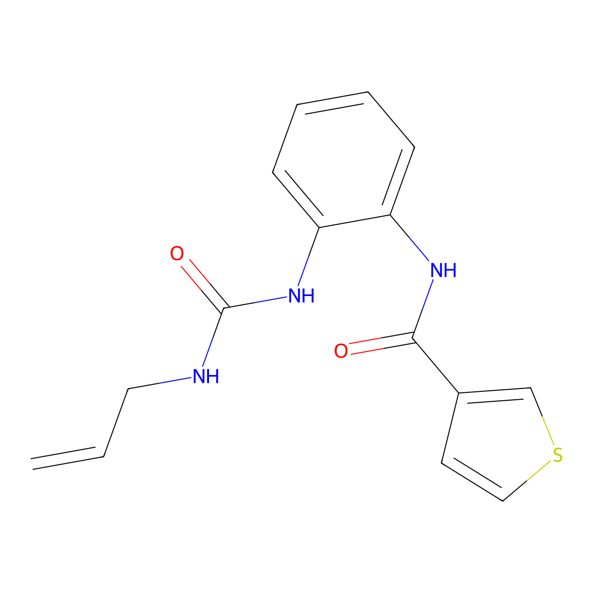 N-(2-(3-allylureido)phenyl)thiophene-3-carboxamide molecular structure, CAS 1207024-48-3