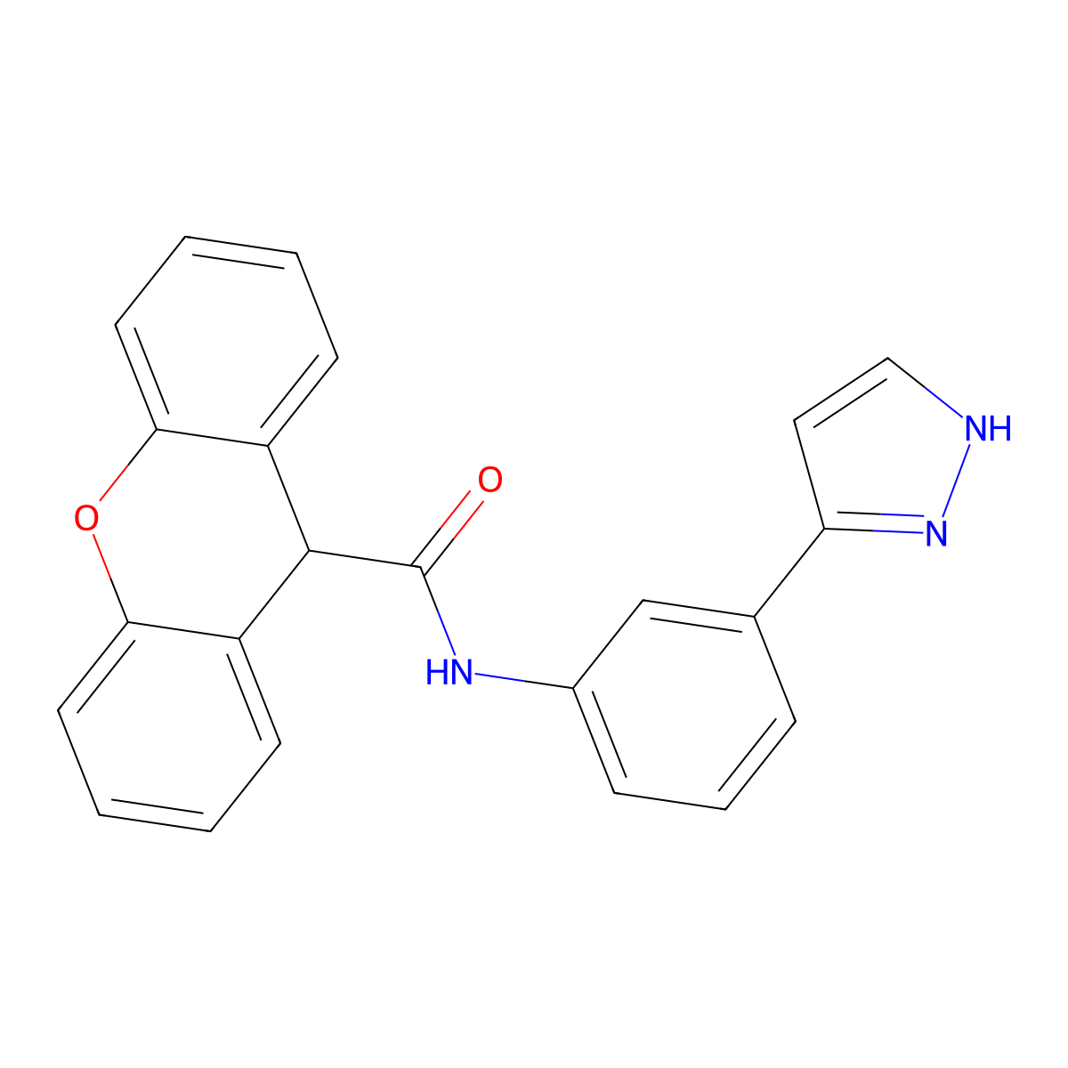 N-(3-(1H-pyrazol-3-yl)phenyl)-9H-xanthene-9-carboxamide molecular structure, CAS 1207024-55-2