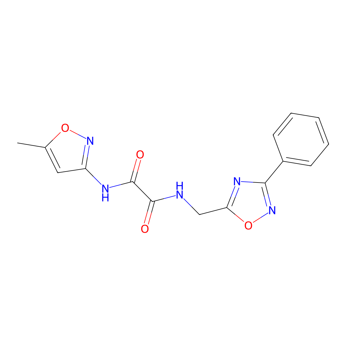 N'-(5-methyl-1,2-oxazol-3-yl)-N-[(3-phenyl-1,2,4-oxadiazol-5-yl)methyl]ethanediamide molecular structure, CAS 1207024-60-9