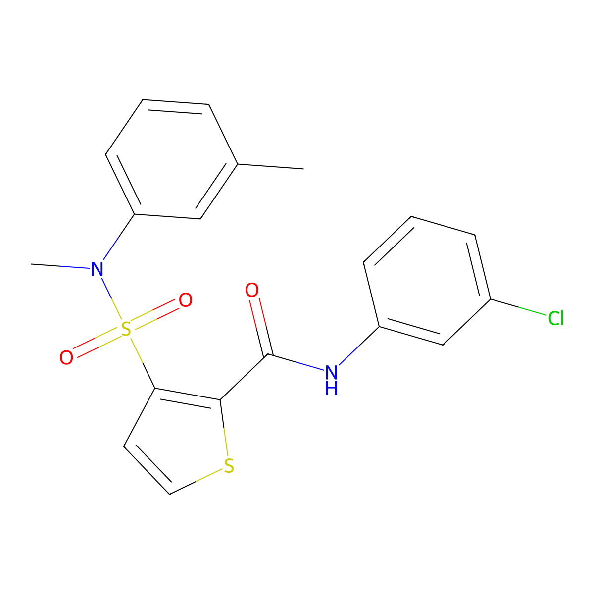 N-(3-chlorophenyl)-3-[methyl(3-methylphenyl)sulfamoyl]thiophene-2-carboxamide molecular structure, CAS 1207024-61-0