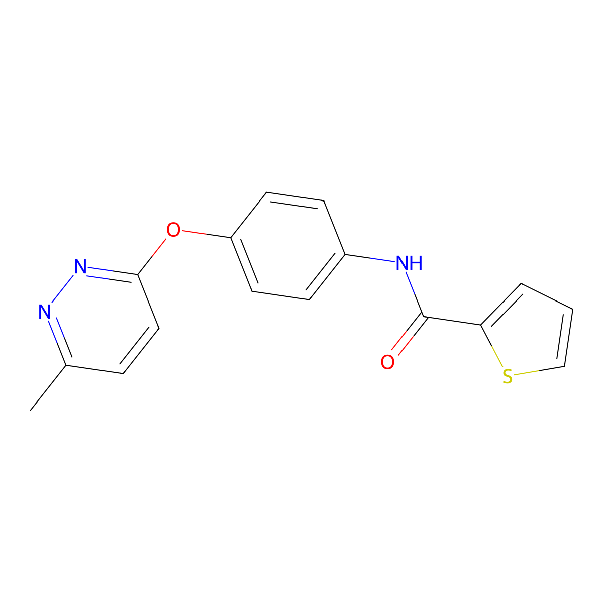 N-(4-((6-methylpyridazin-3-yl)oxy)phenyl)thiophene-2-carboxamide molecular structure, CAS 1207024-63-2
