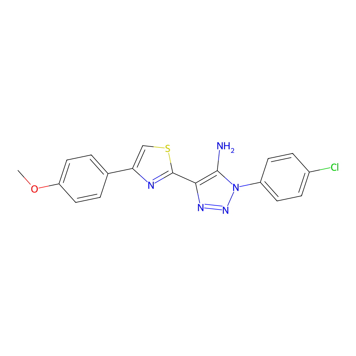 1-(4-chlorophenyl)-4-[4-(4-methoxyphenyl)-1,3-thiazol-2-yl]-1H-1,2,3-triazol-5-amine molecular structure, CAS 1207024-65-4