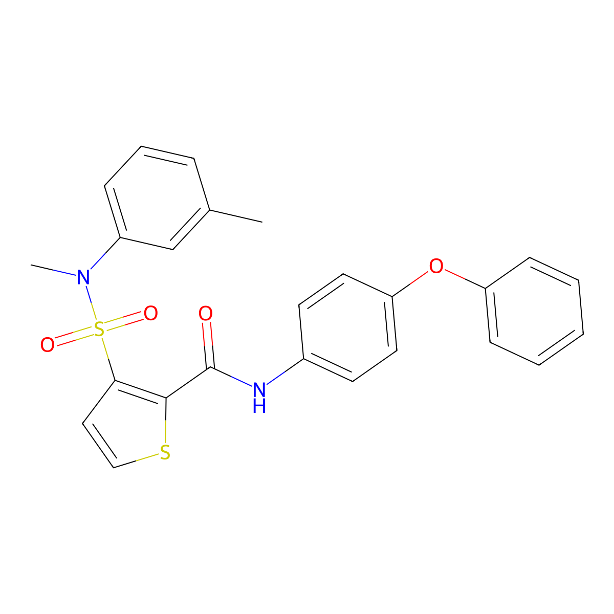 3-[methyl(3-methylphenyl)sulfamoyl]-N-(4-phenoxyphenyl)thiophene-2-carboxamide molecular structure, CAS 1207024-67-6