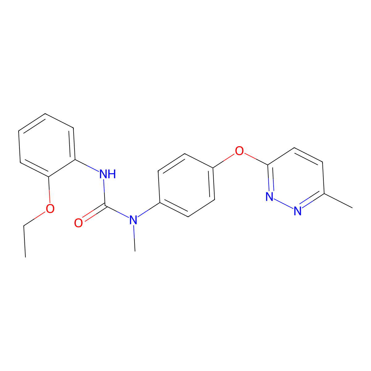 3-(2-Ethoxyphenyl)-1-methyl-1-(4-((6-methylpyridazin-3-yl)oxy)phenyl)urea molecular structure, CAS 1207024-68-7