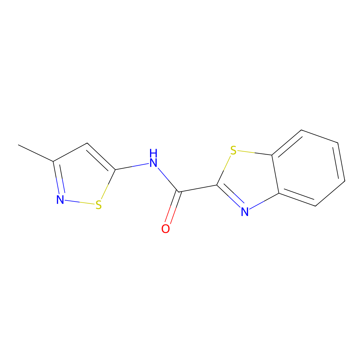 N-(3-methylisothiazol-5-yl)benzo[d]thiazole-2-carboxamide molecular structure, CAS 1207024-69-8