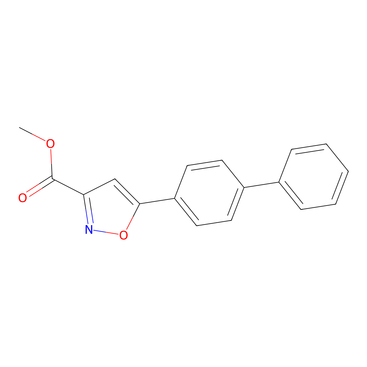 Methyl 5-([1,1'-biphenyl]-4-yl)isoxazole-3-carboxylate molecular structure, CAS 1207024-72-3