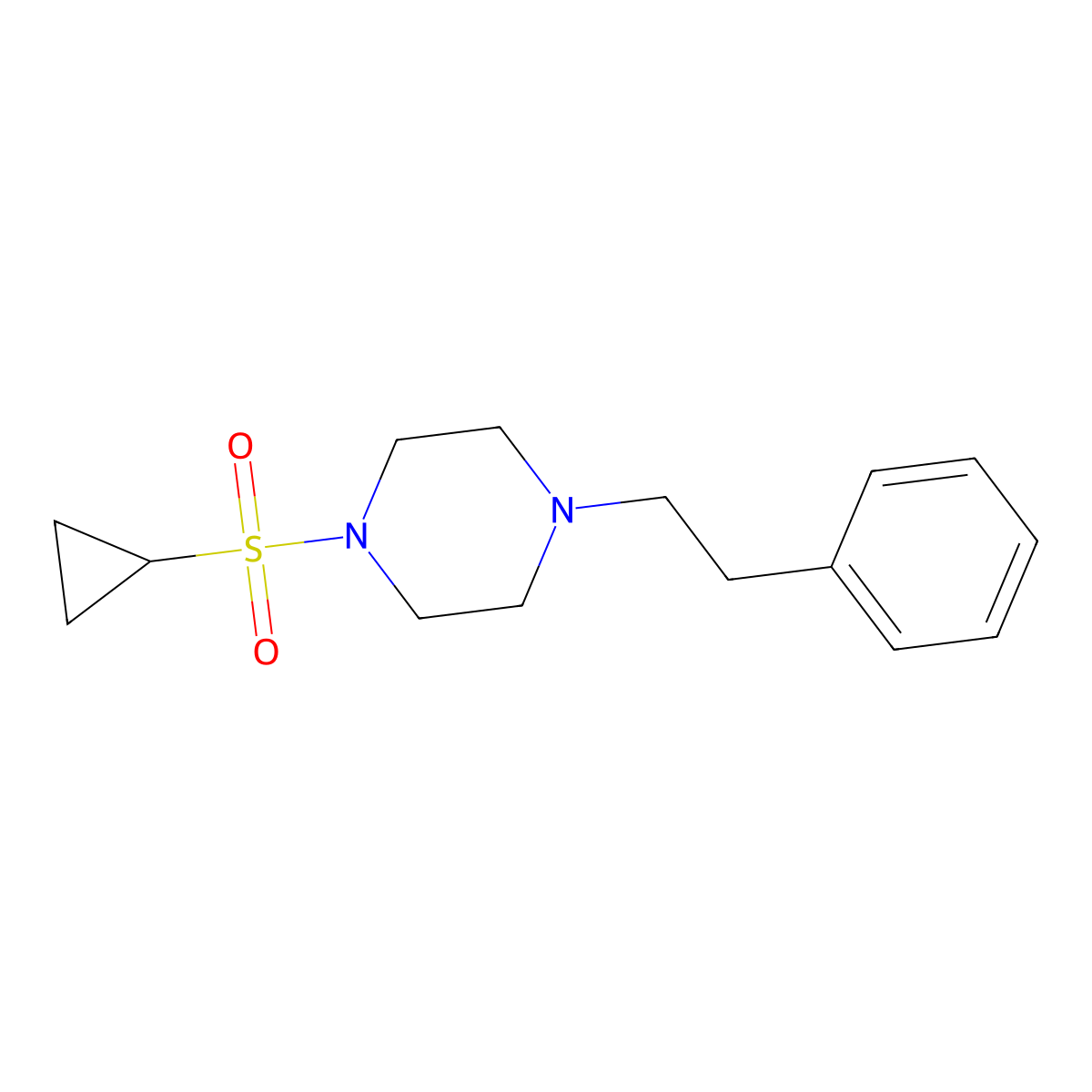 1-(Cyclopropanesulfonyl)-4-(2-phenylethyl)piperazine molecular structure, CAS 1207024-78-9