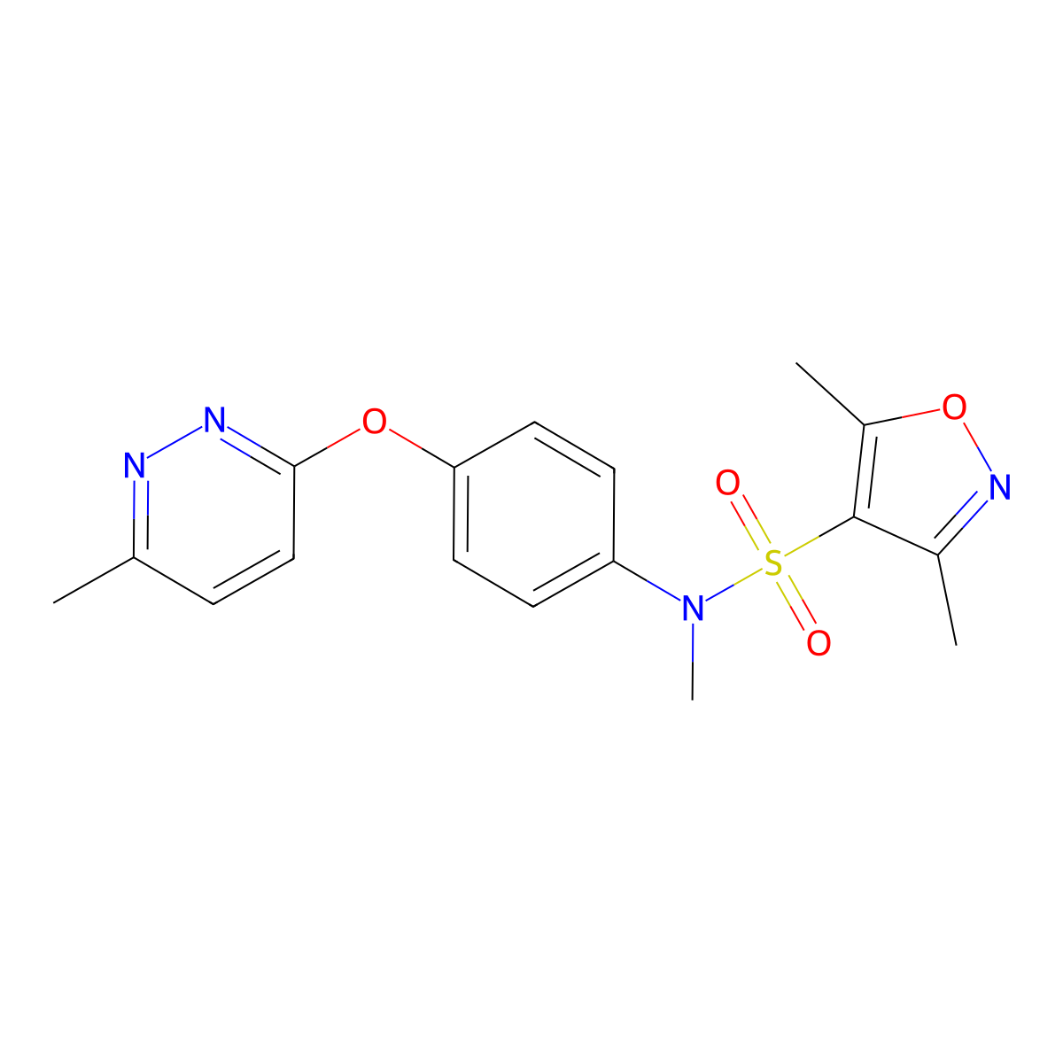 N,3,5-trimethyl-N-(4-((6-methylpyridazin-3-yl)oxy)phenyl)isoxazole-4-sulfonamide molecular structure, CAS 1207024-84-7
