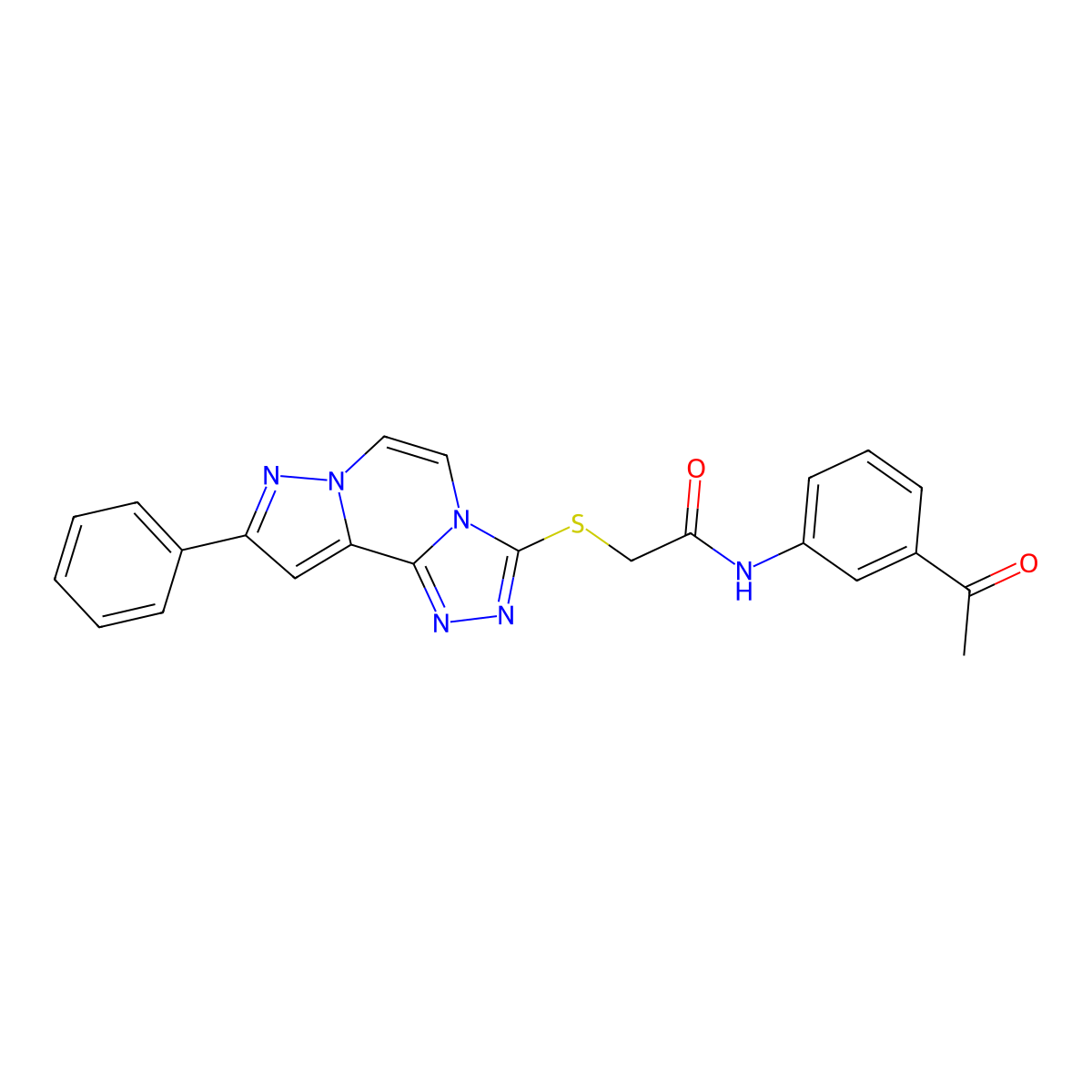 N-(3-acetylphenyl)-2-((9-phenylpyrazolo[1,5-a][1,2,4]triazolo[3,4-c]pyrazin-3-yl)thio)acetamide molecular structure, CAS 1207025-07-7