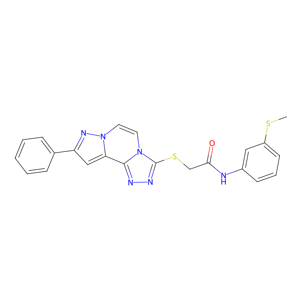 N-(3-(methylthio)phenyl)-2-((9-phenylpyrazolo[1,5-a][1,2,4]triazolo[3,4-c]pyrazin-3-yl)thio)acetamide molecular structure, CAS 1207025-12-4
