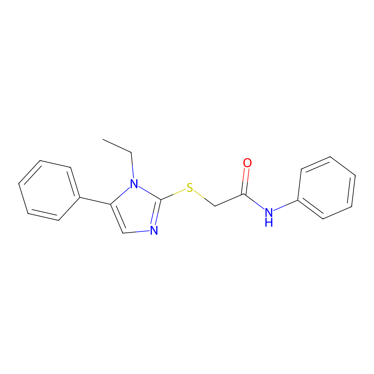 2-((1-ethyl-5-phenyl-1H-imidazol-2-yl)thio)-N-phenylacetamide molecular structure, CAS 1207025-24-8