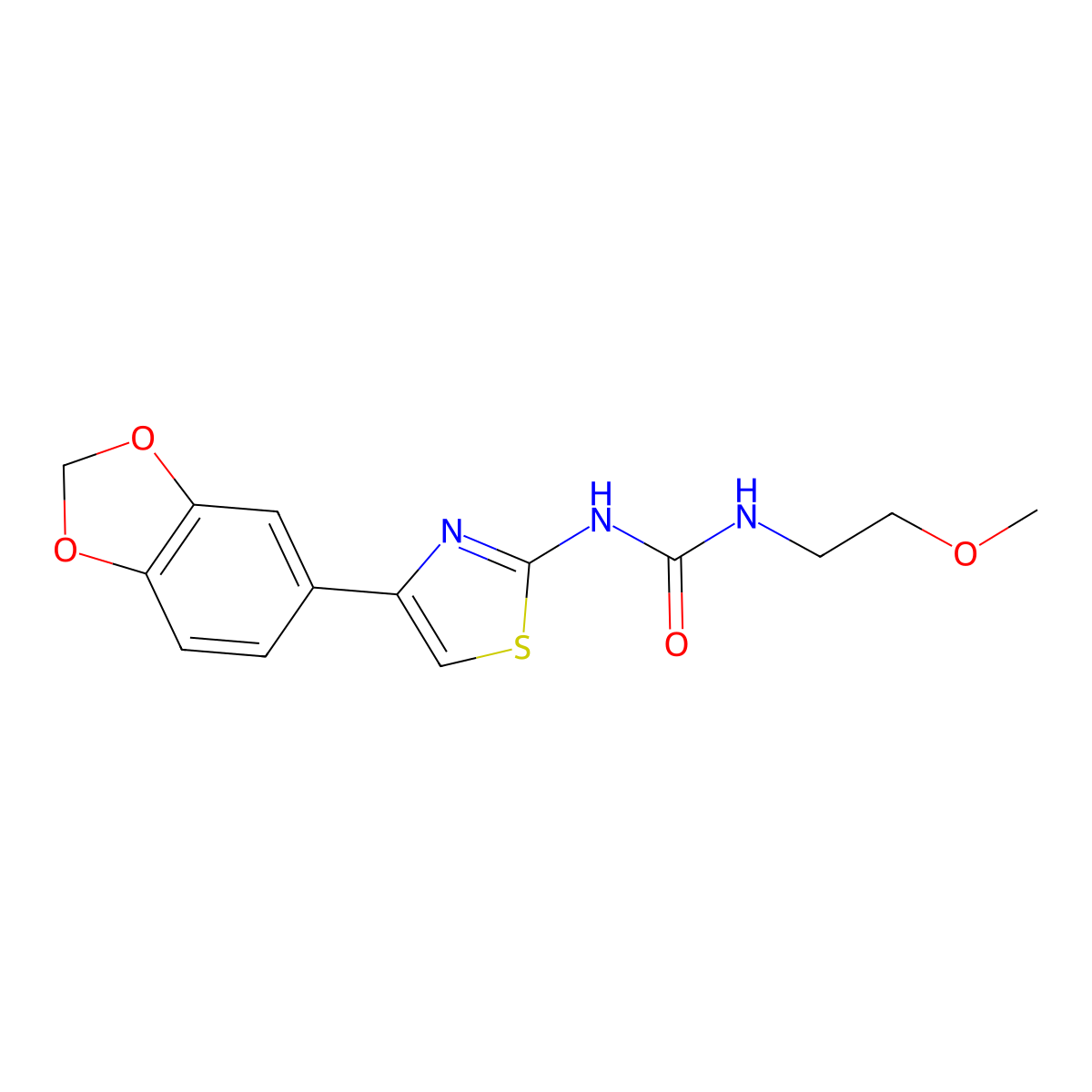 1-(4-(Benzo[d][1,3]dioxol-5-yl)thiazol-2-yl)-3-(2-methoxyethyl)urea molecular structure, CAS 1207025-42-0