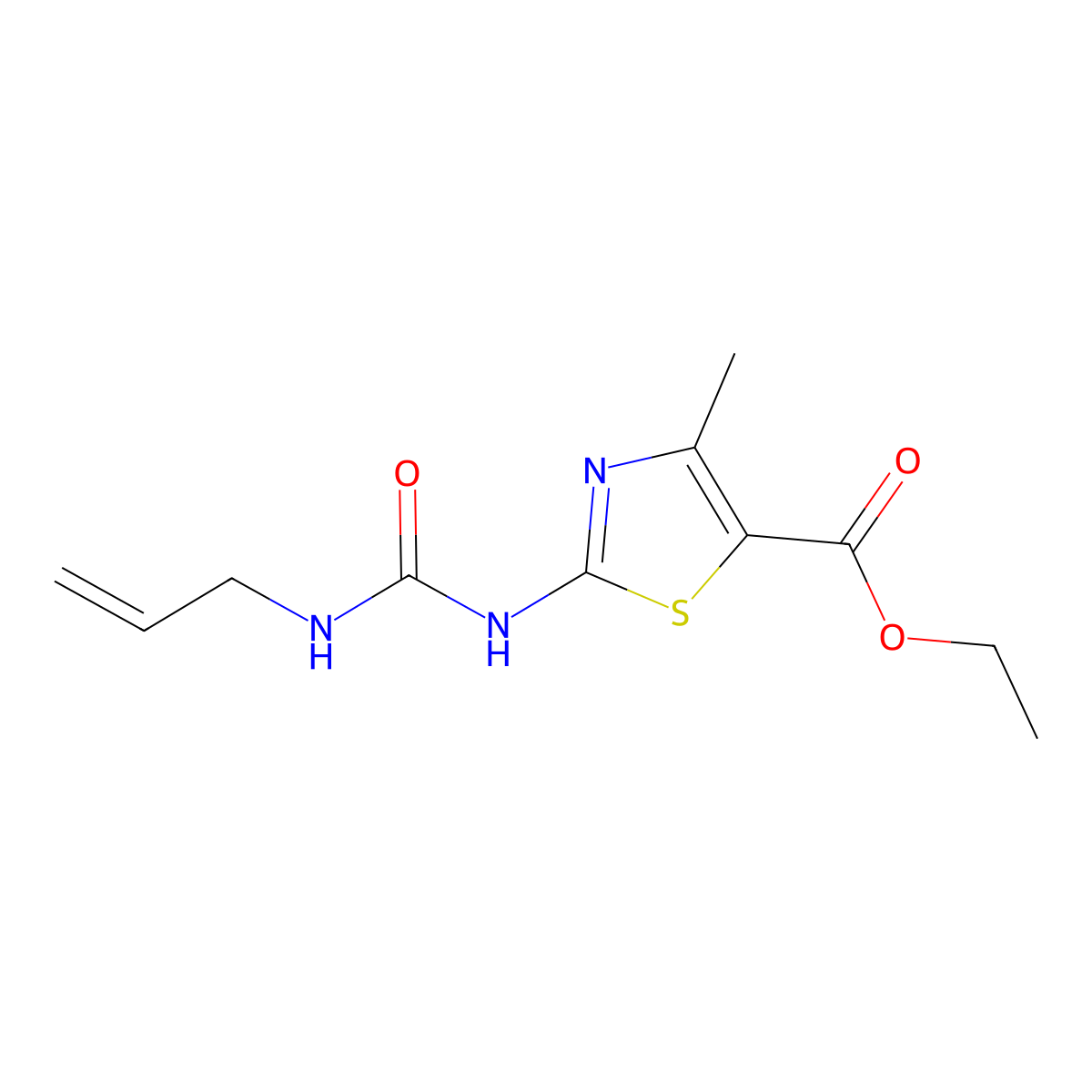Ethyl 2-(3-allylureido)-4-methylthiazole-5-carboxylate molecular structure, CAS 1207025-46-4
