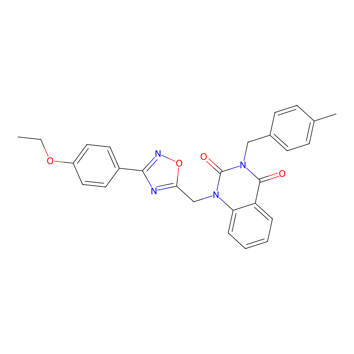 1-((3-(4-ethoxyphenyl)-1,2,4-oxadiazol-5-yl)methyl)-3-(4-methylbenzyl)quinazoline-2,4(1H,3H)-dione molecular structure, CAS 1207025-49-7