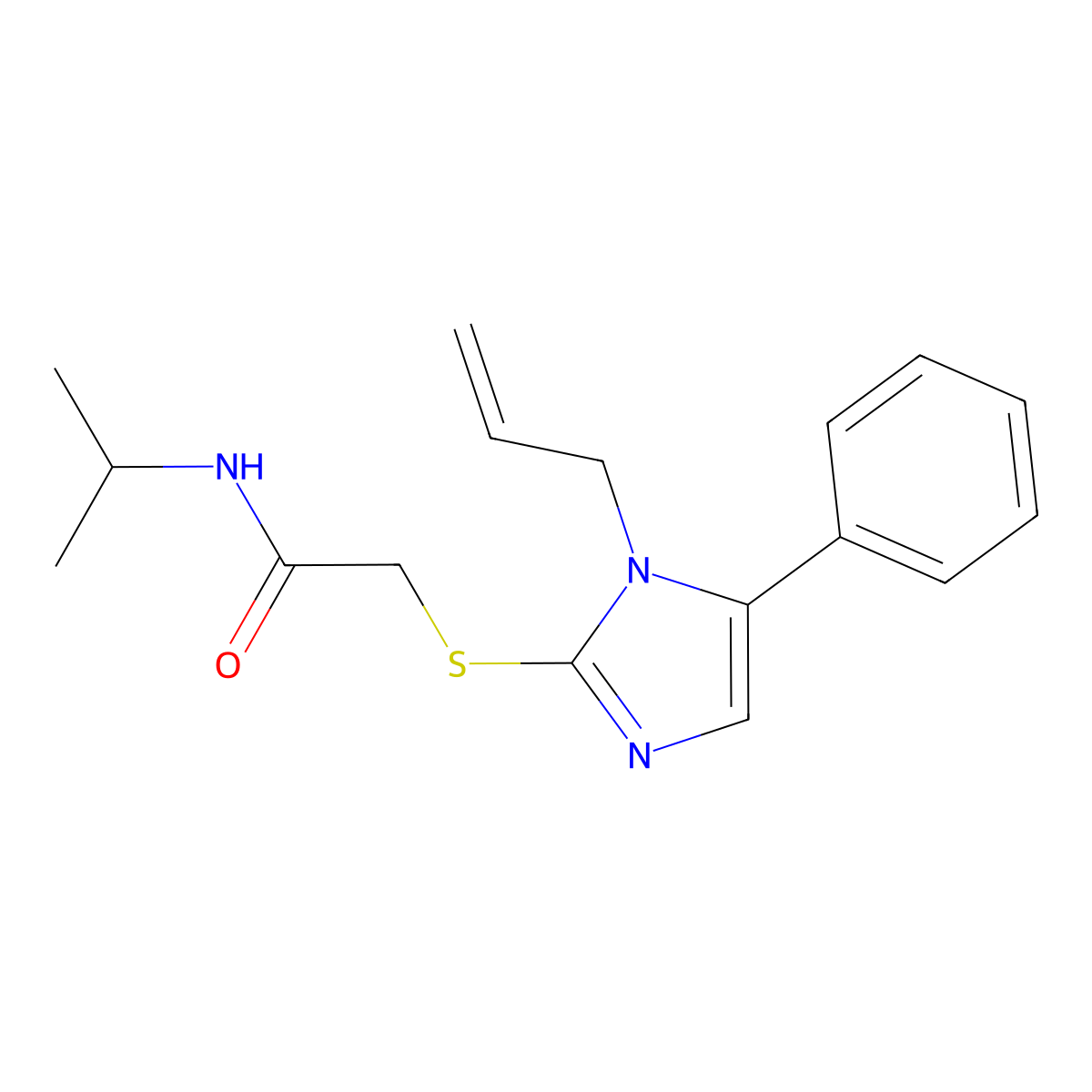 2-((1-allyl-5-phenyl-1H-imidazol-2-yl)thio)-N-isopropylacetamide molecular structure, CAS 1207025-50-0