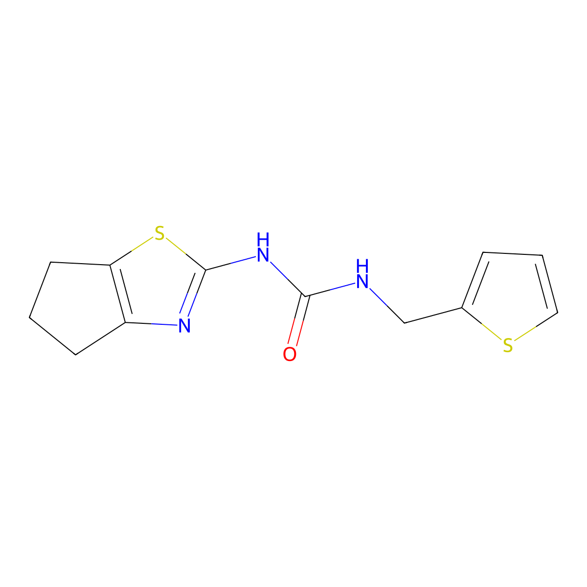 3-{4H,5H,6H-cyclopenta[d][1,3]thiazol-2-yl}-1-[(thiophen-2-yl)methyl]urea molecular structure, CAS 1207025-52-2