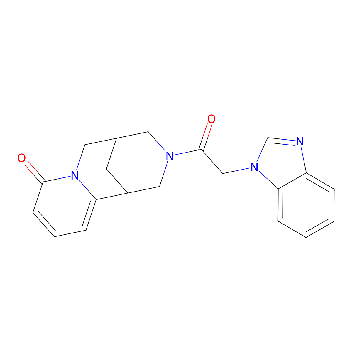 3-(2-(1H-benzo[d]imidazol-1-yl)acetyl)-3,4,5,6-tetrahydro-1H-1,5-methanopyrido[1,2-a][1,5]diazocin-8(2H)-one molecular structure, CAS 1207025-56-6